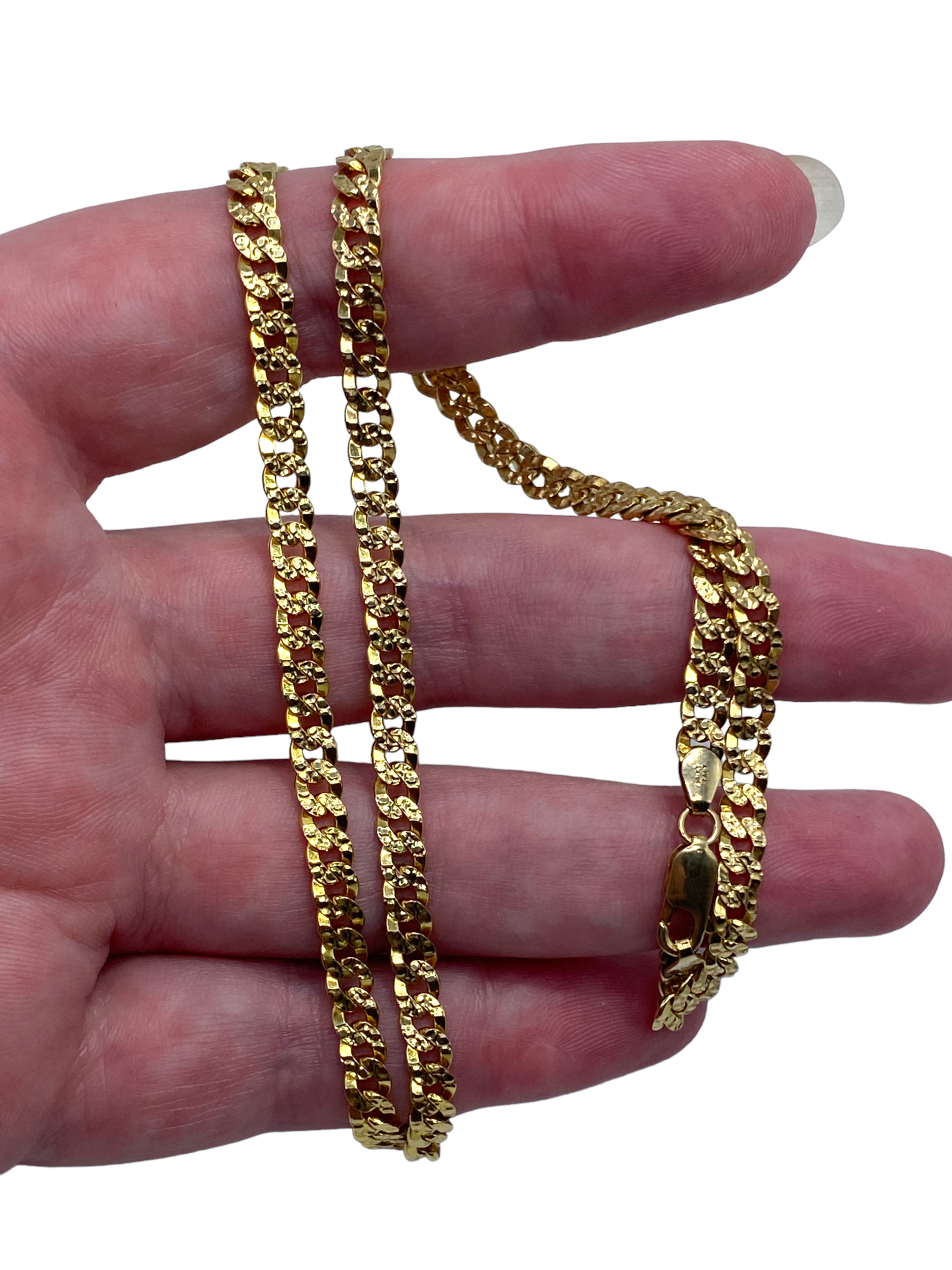 14k Flattened Curb Chain Necklace
