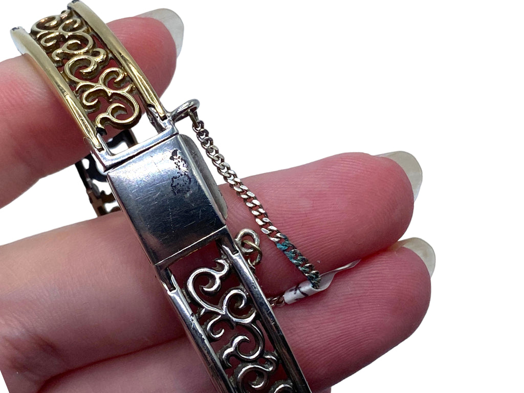14k Silver Scroll Bracelet