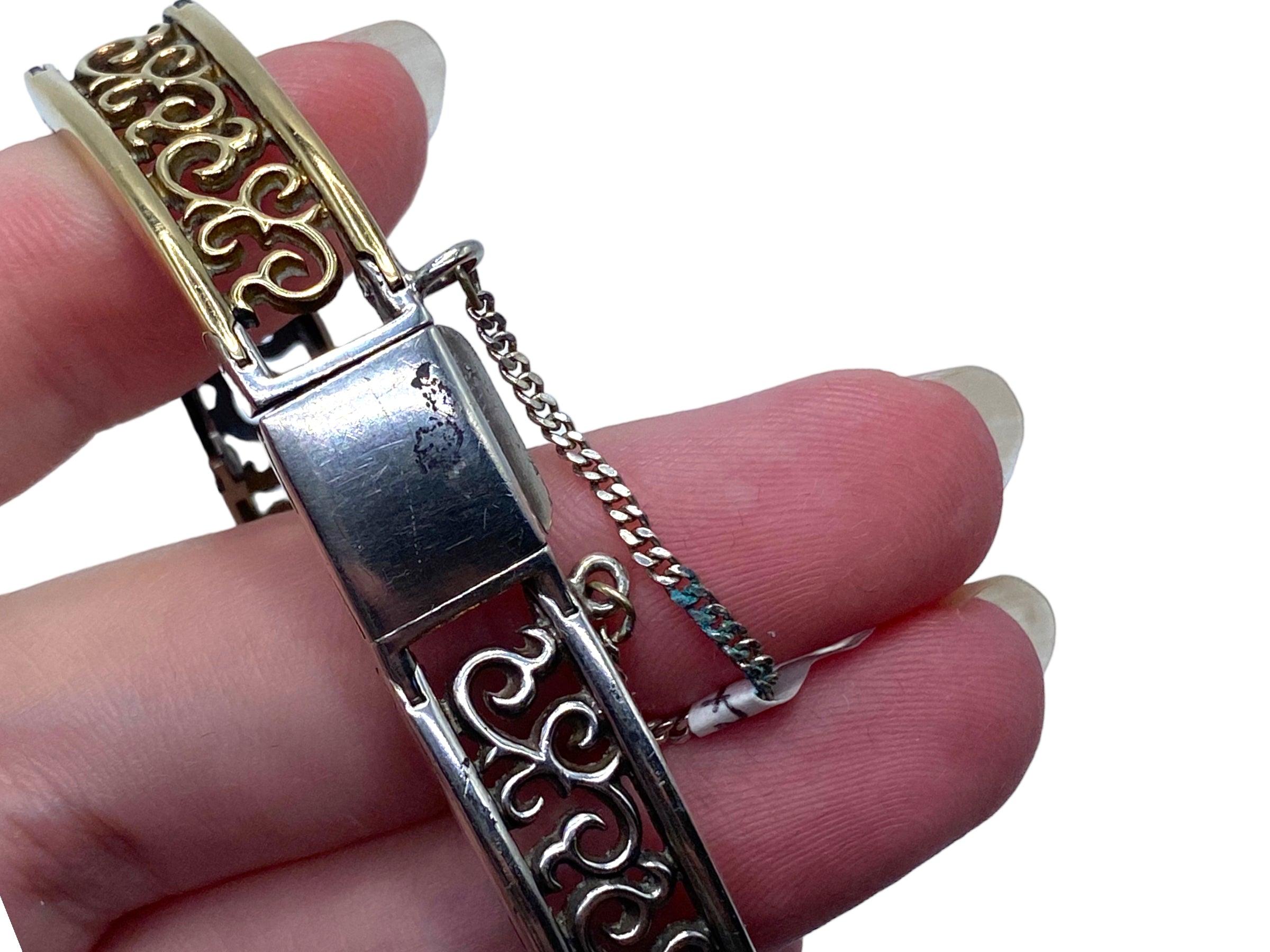 14k Silver Scroll Bracelet