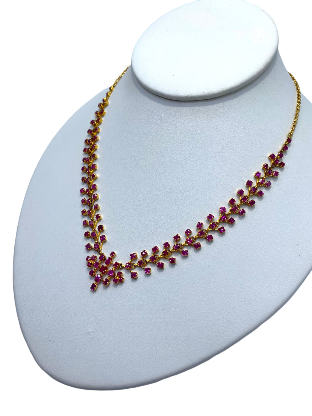 21k Ruby Geometric Necklace