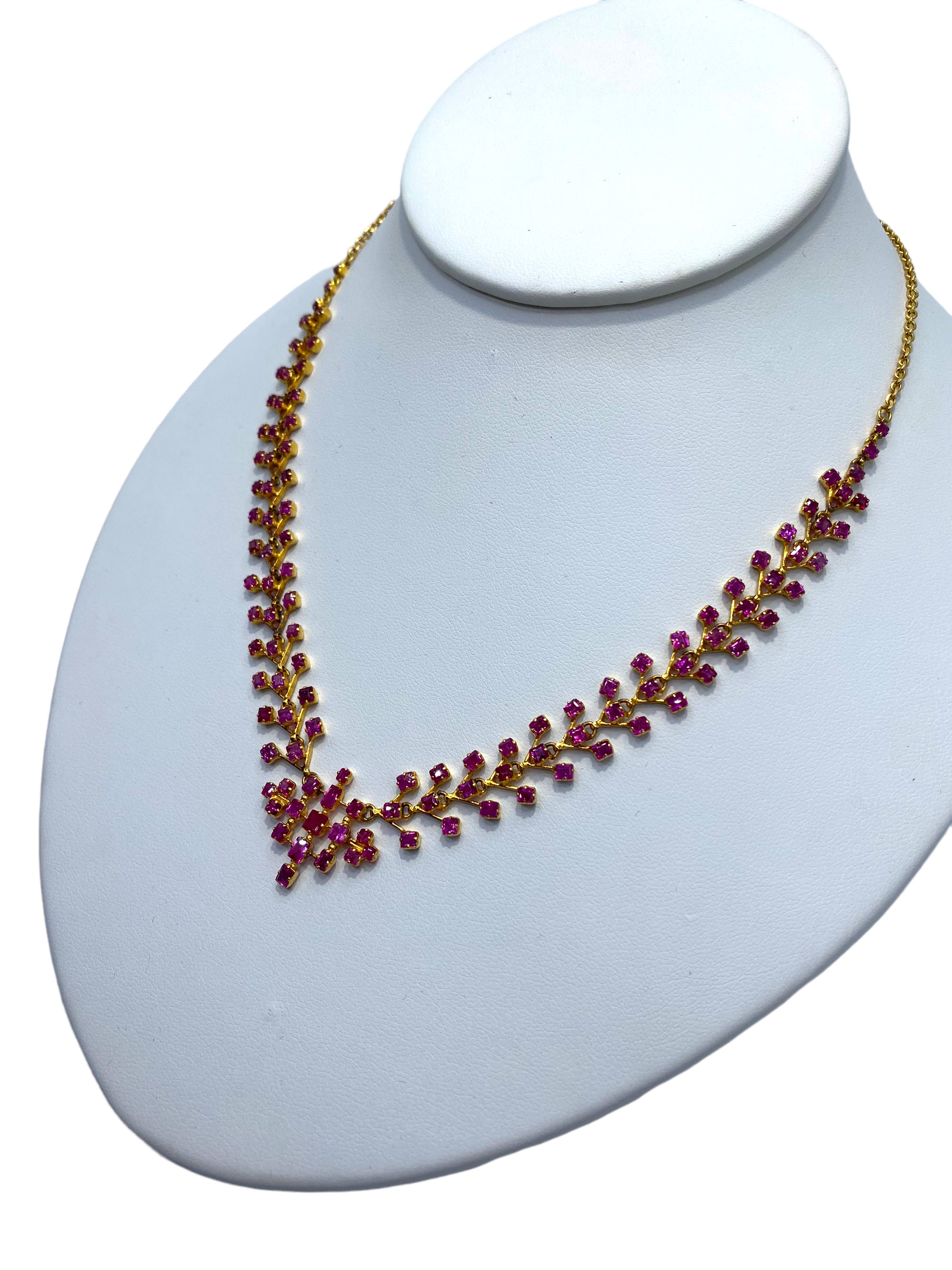 21k Ruby Geometric Necklace