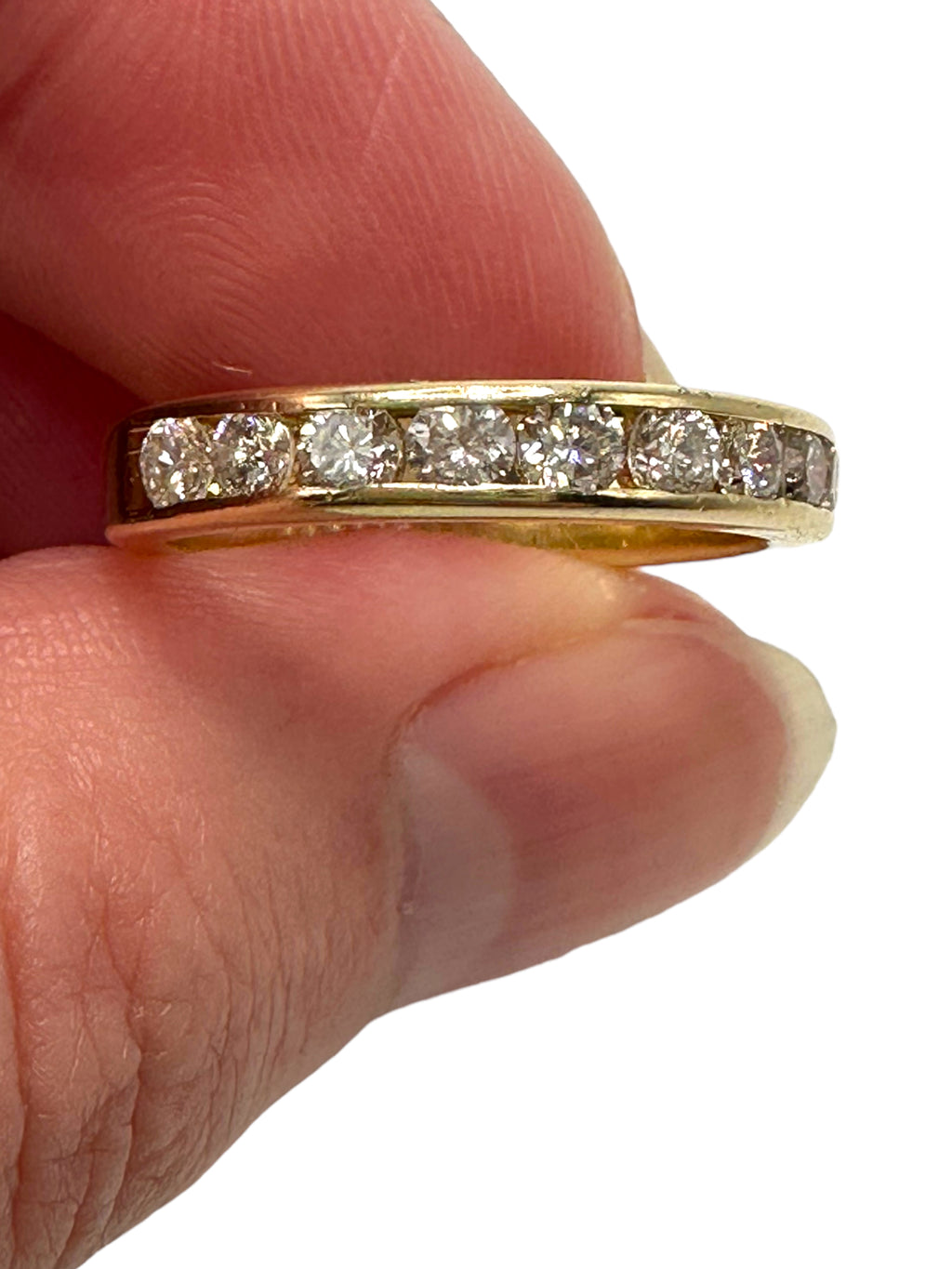 14k Yellow Gold Diamond Stacker Band Ring