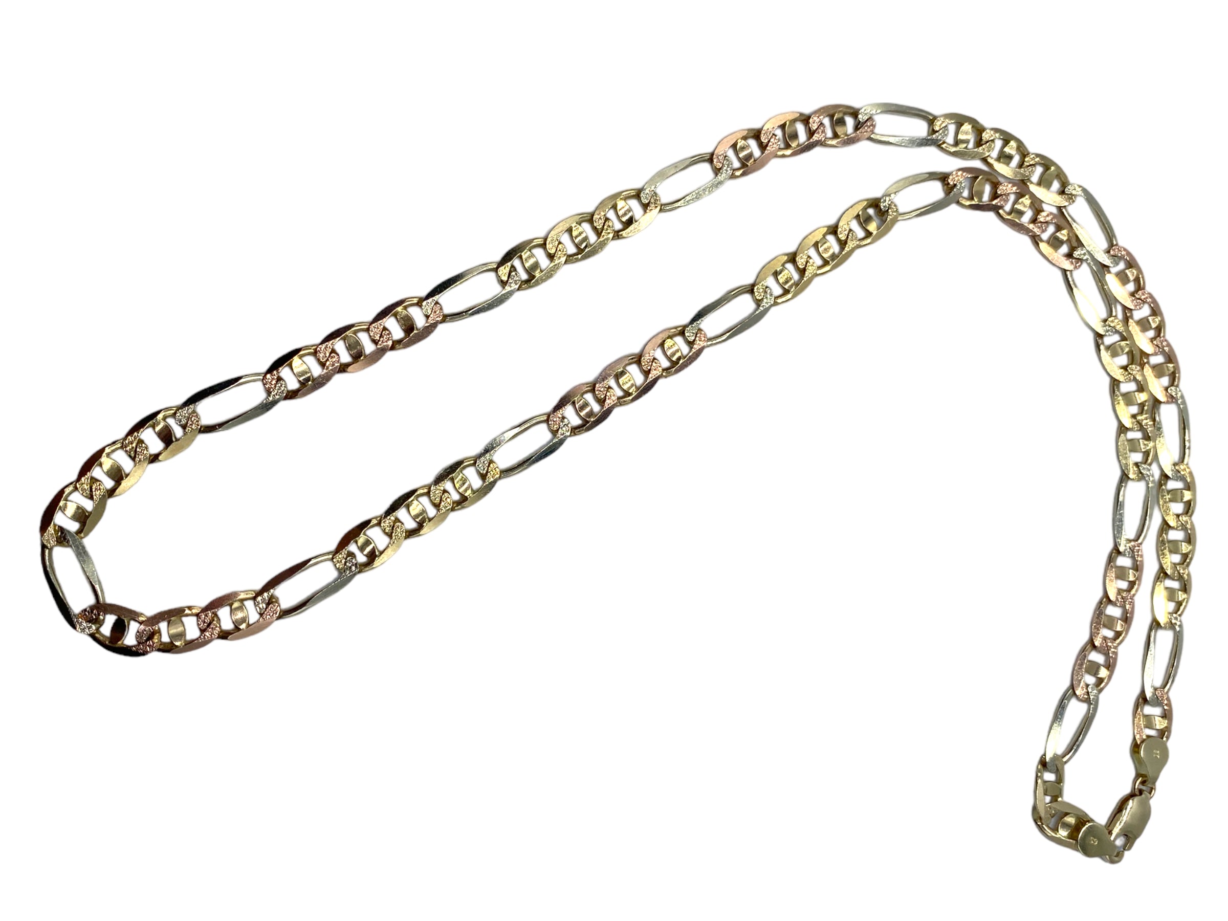 14k Two-tone Figaro Chain Necklace