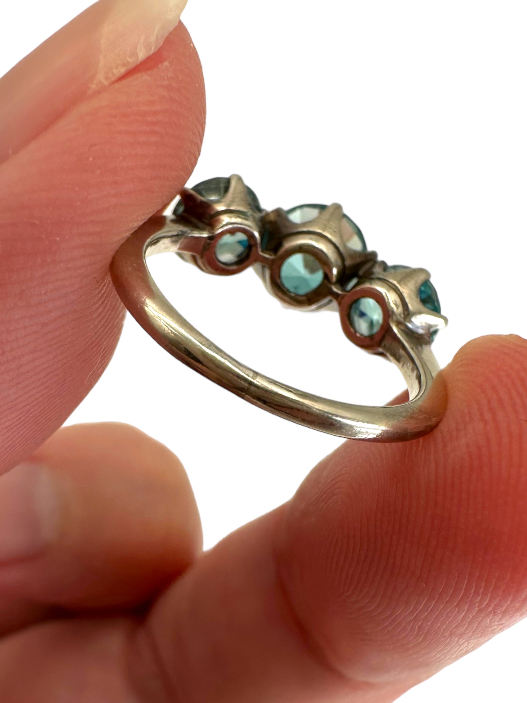 Silver Blue Zircon Ring
