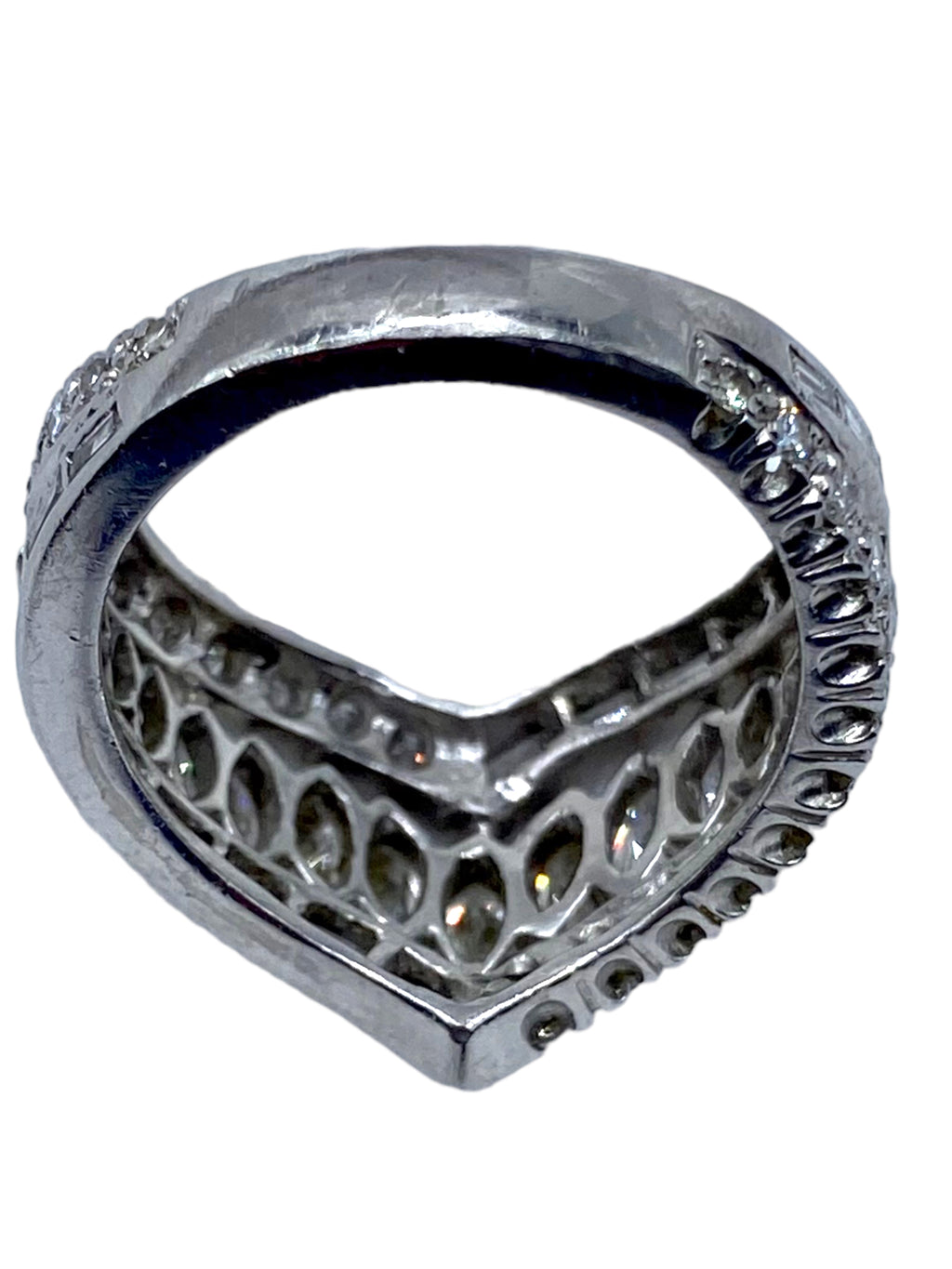 14k Diamond Chevron Ring