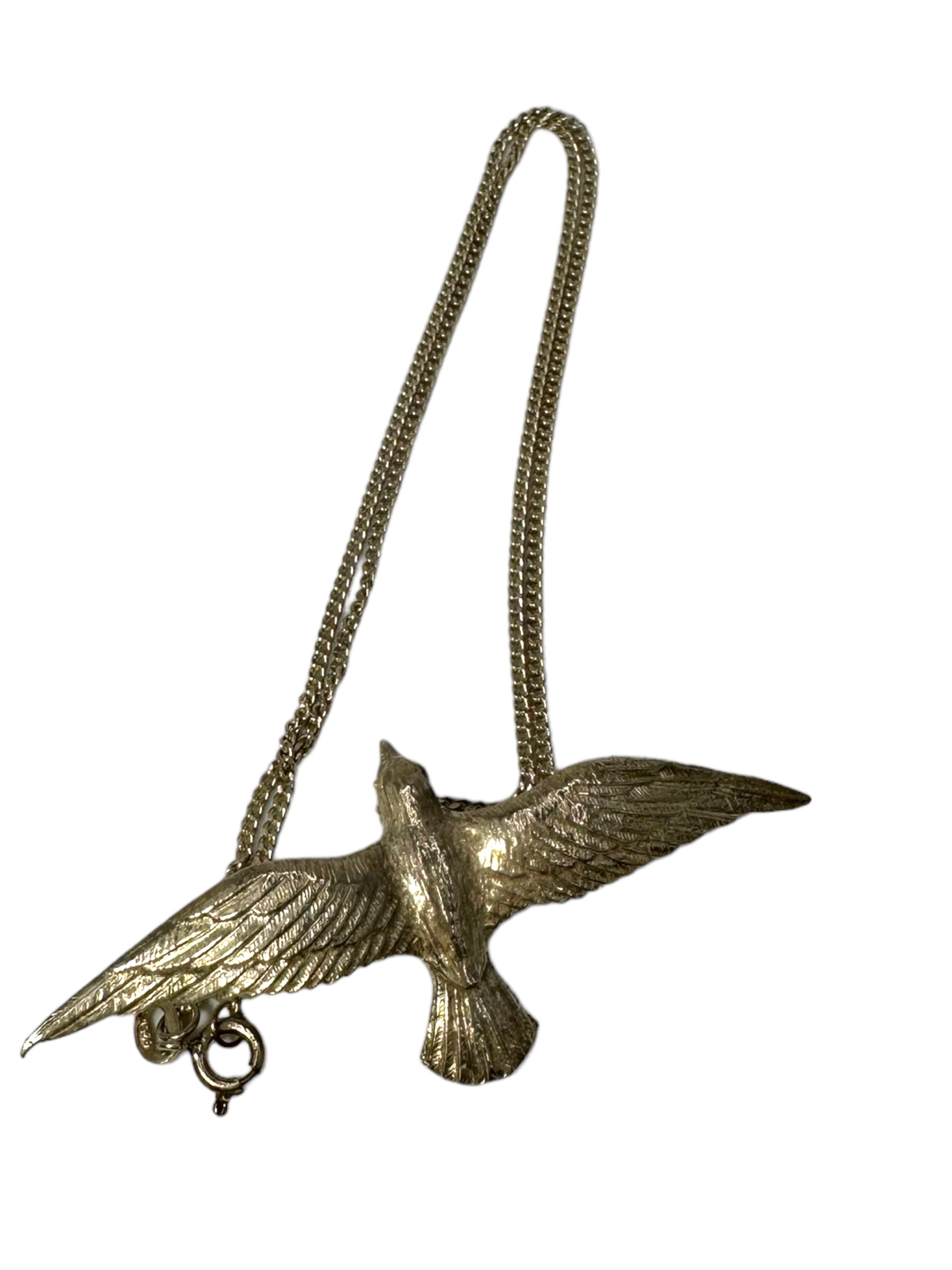 Sterling Silver Seagull Pendant Necklace