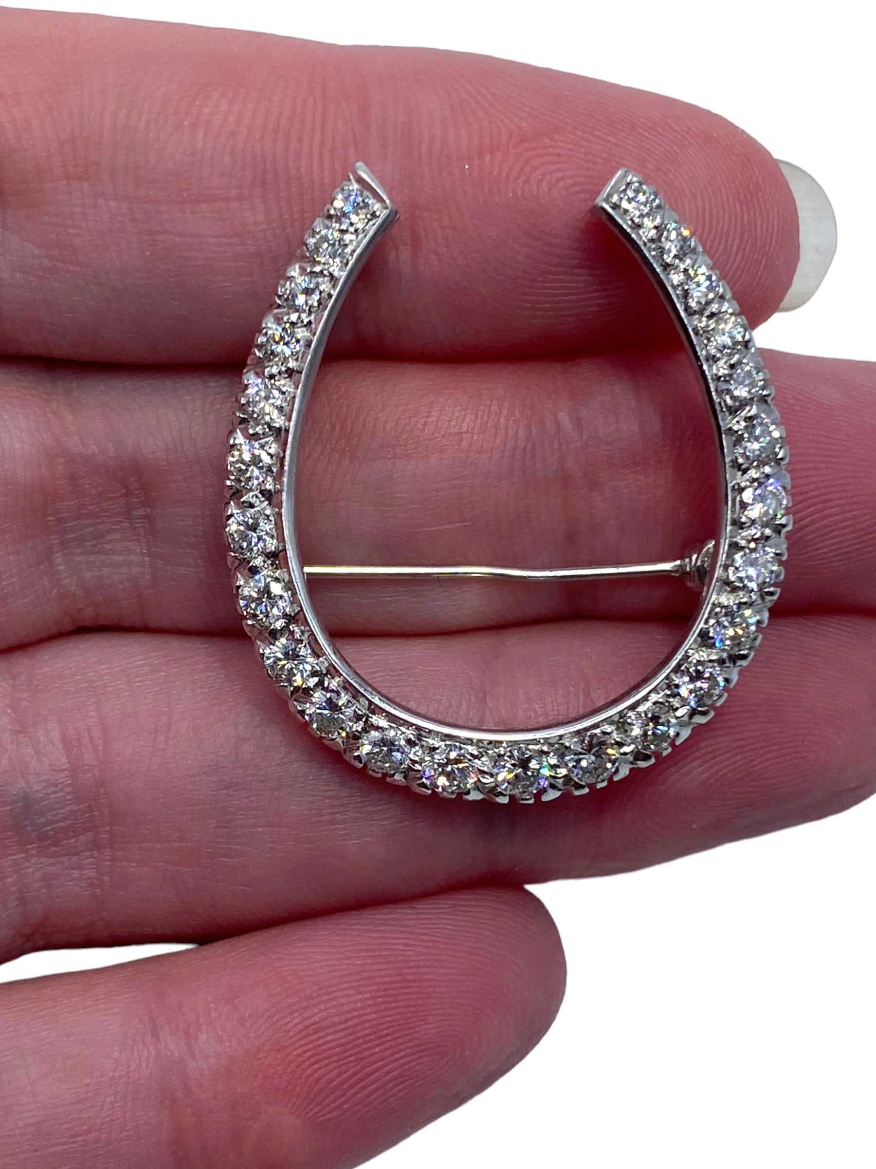 18k Diamond Horseshoe Brooch