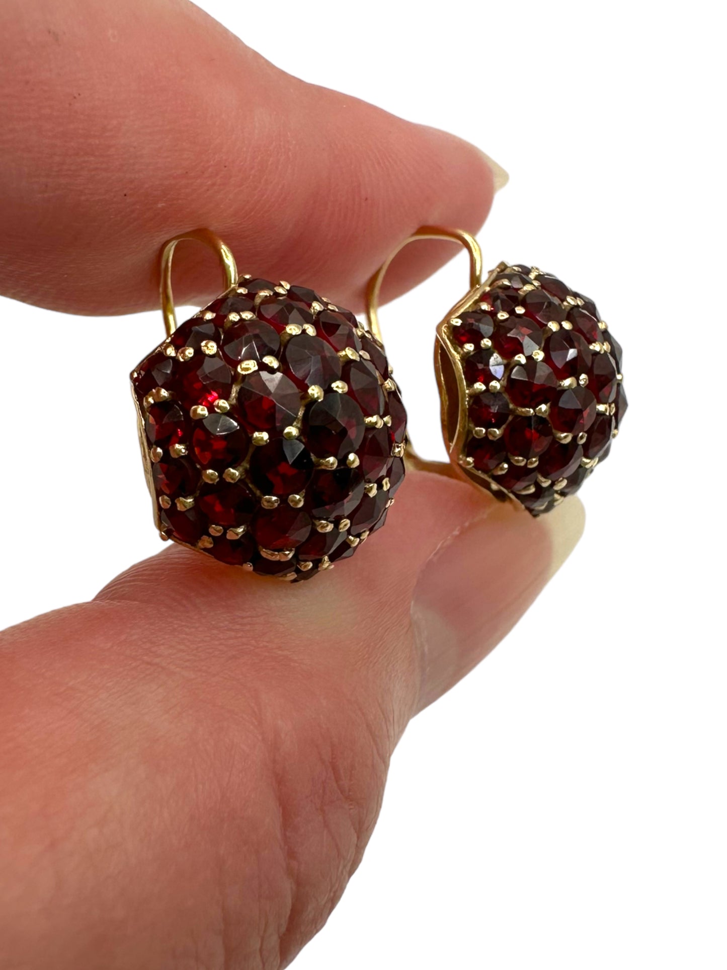 14k Garnet Drop Earrings