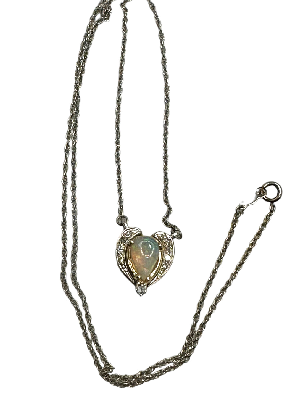 14k Opal Diamond Convertible Pendant Necklace