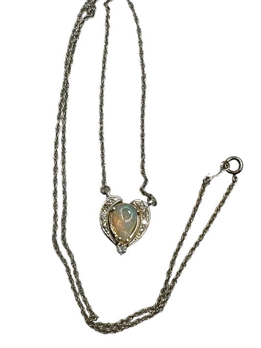 14k Opal Diamond Convertible Pendant Necklace