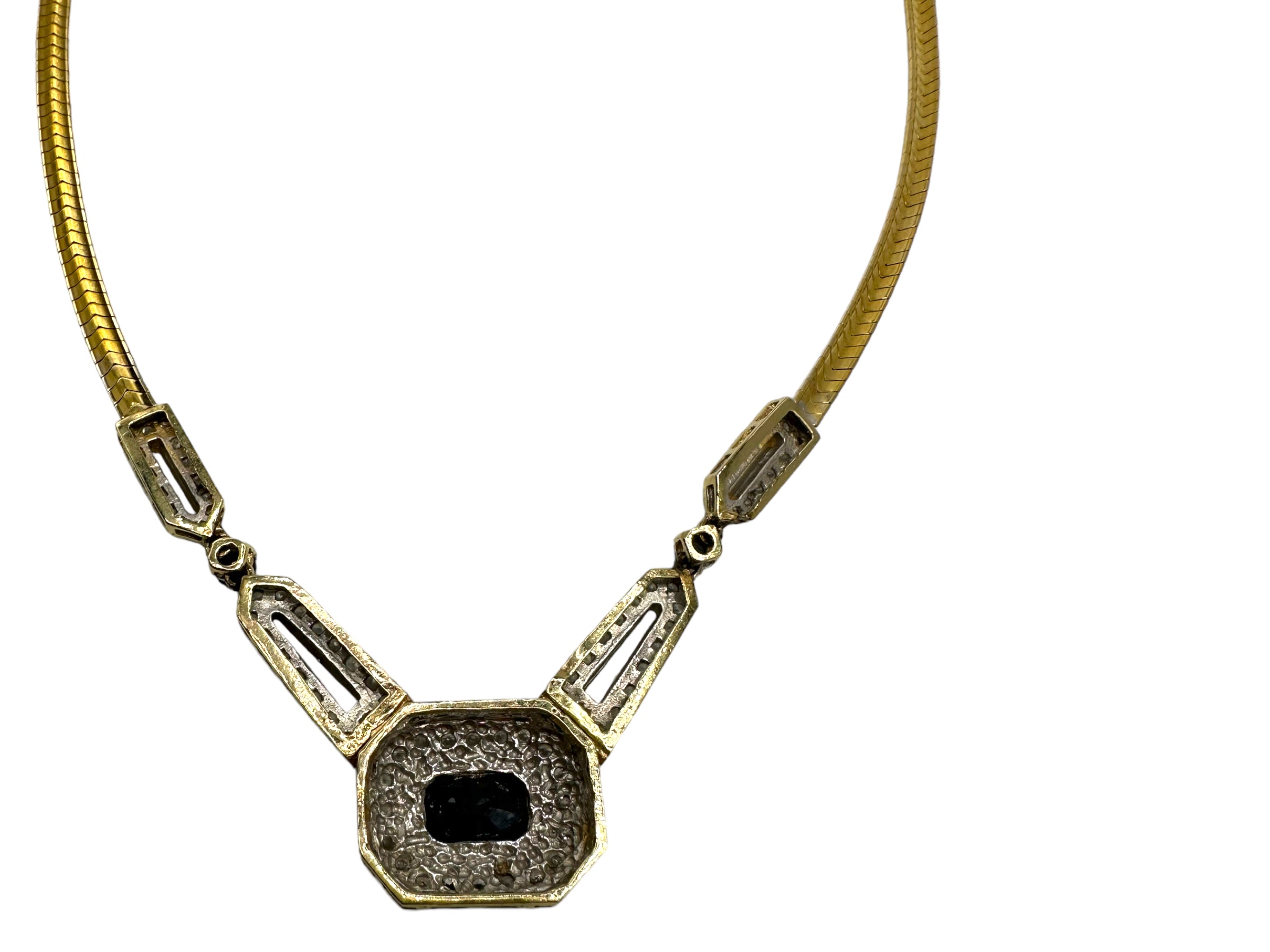 14k Sapphire Diamond Necklace