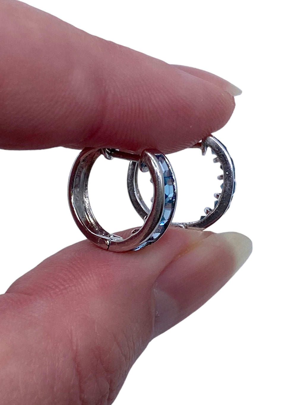 14k Topaz Huggie Earrings
