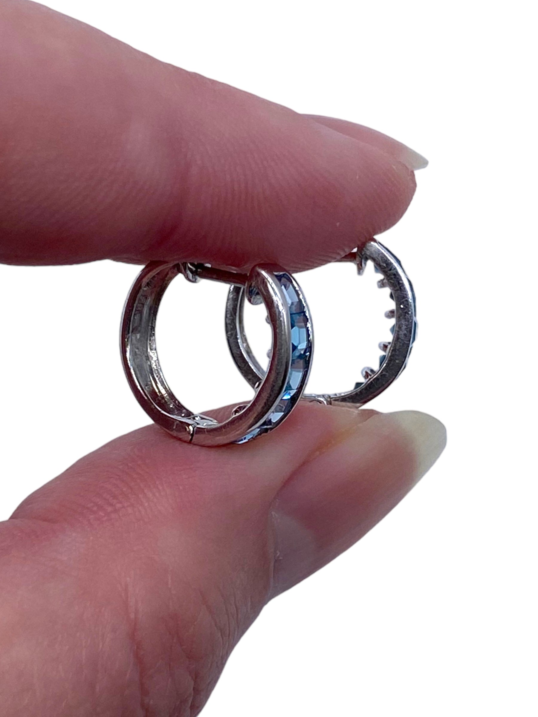 14k Topaz Huggie Earrings