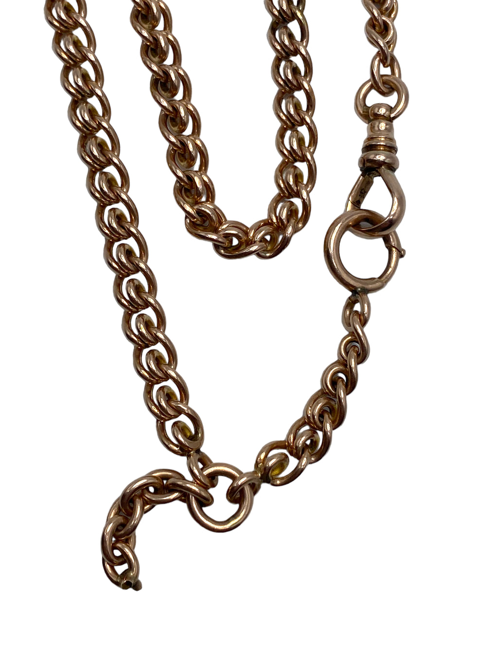 14k Rosy Gold Spring Link Watch Chain