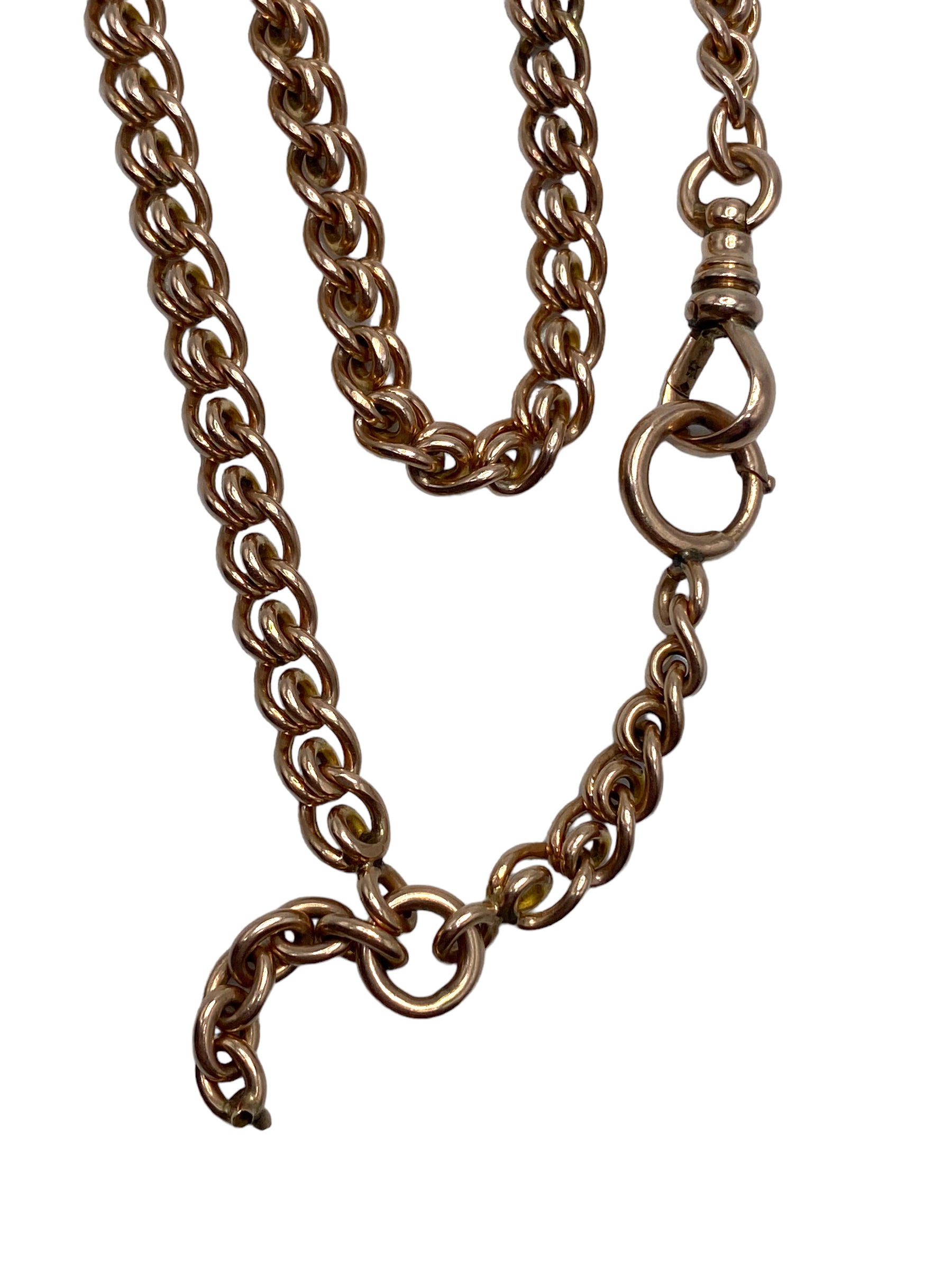 14k Rosy Gold Spring Link Watch Chain
