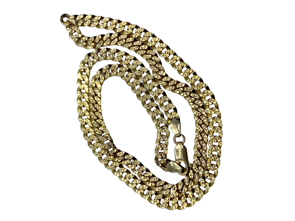 14k Flattened Curb Chain Necklace