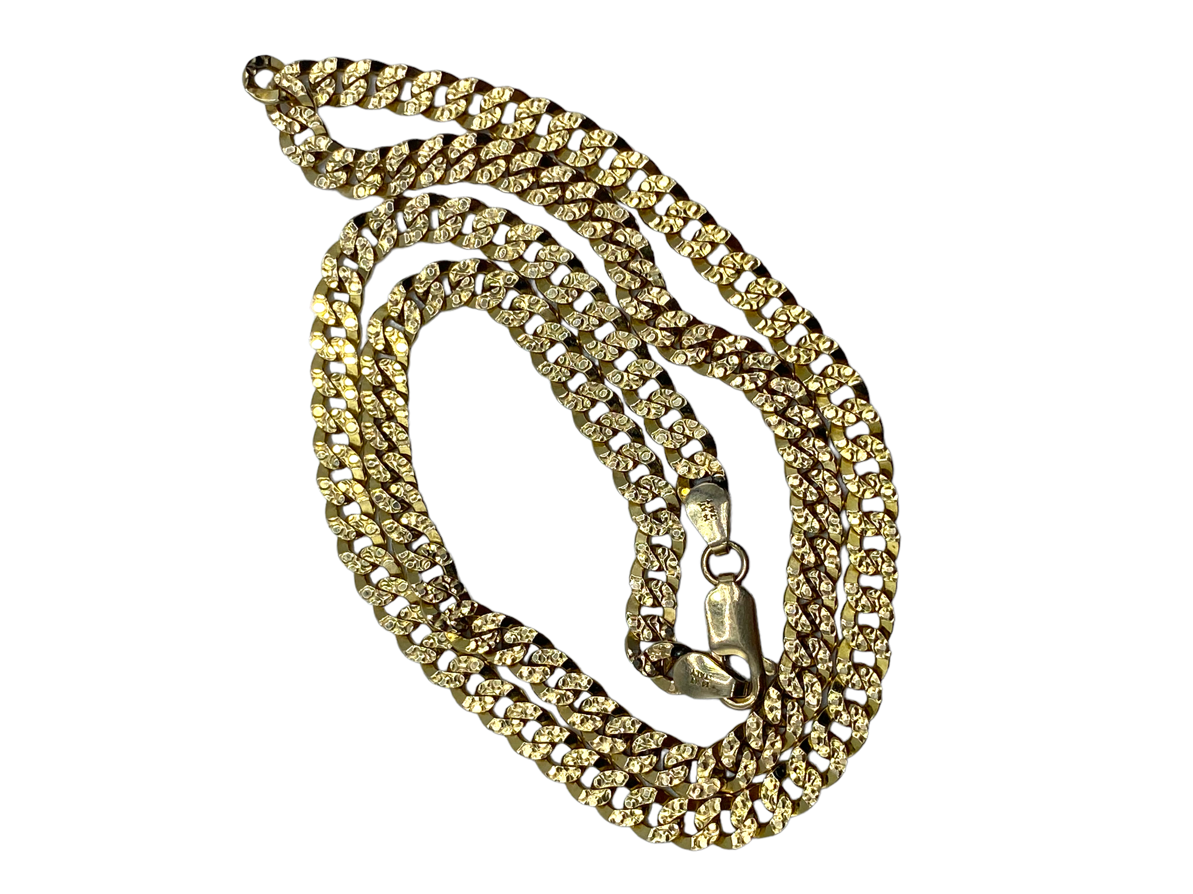 14k Flattened Curb Chain Necklace