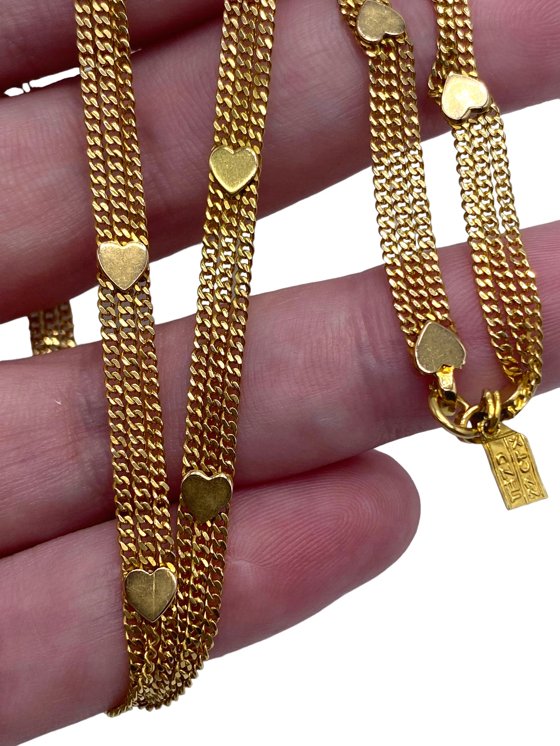22k Heart Station Necklace
