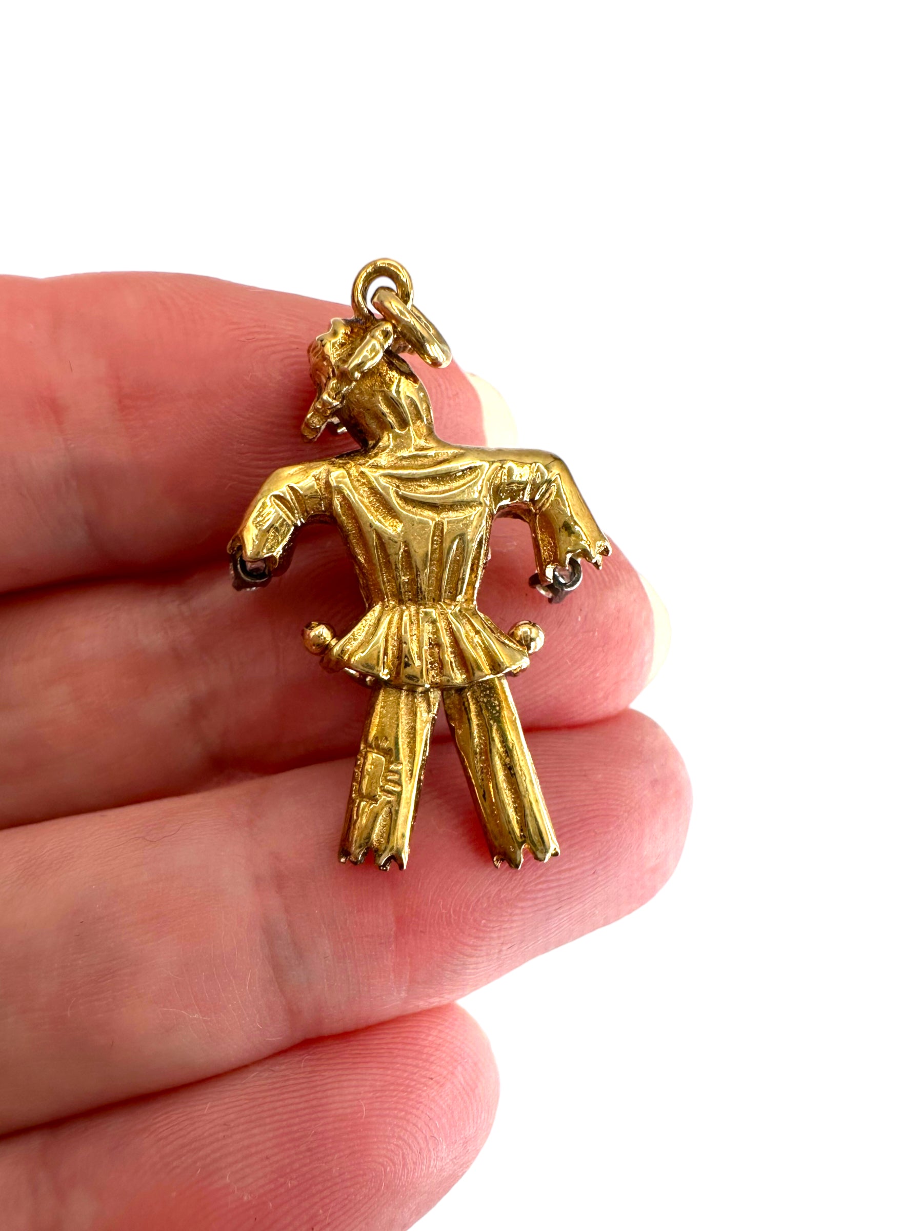 14k Diamond Scarecrow Pendant