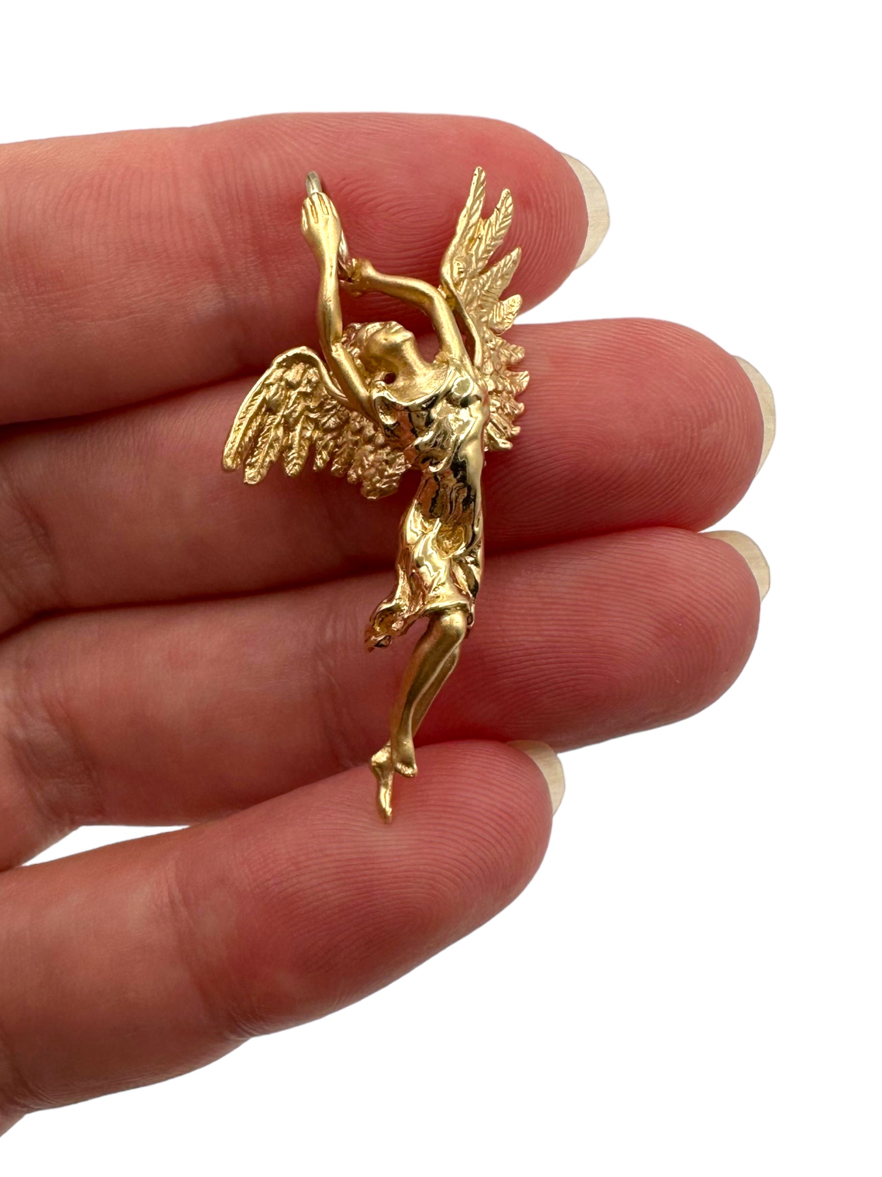 14k Large Angel Pendant