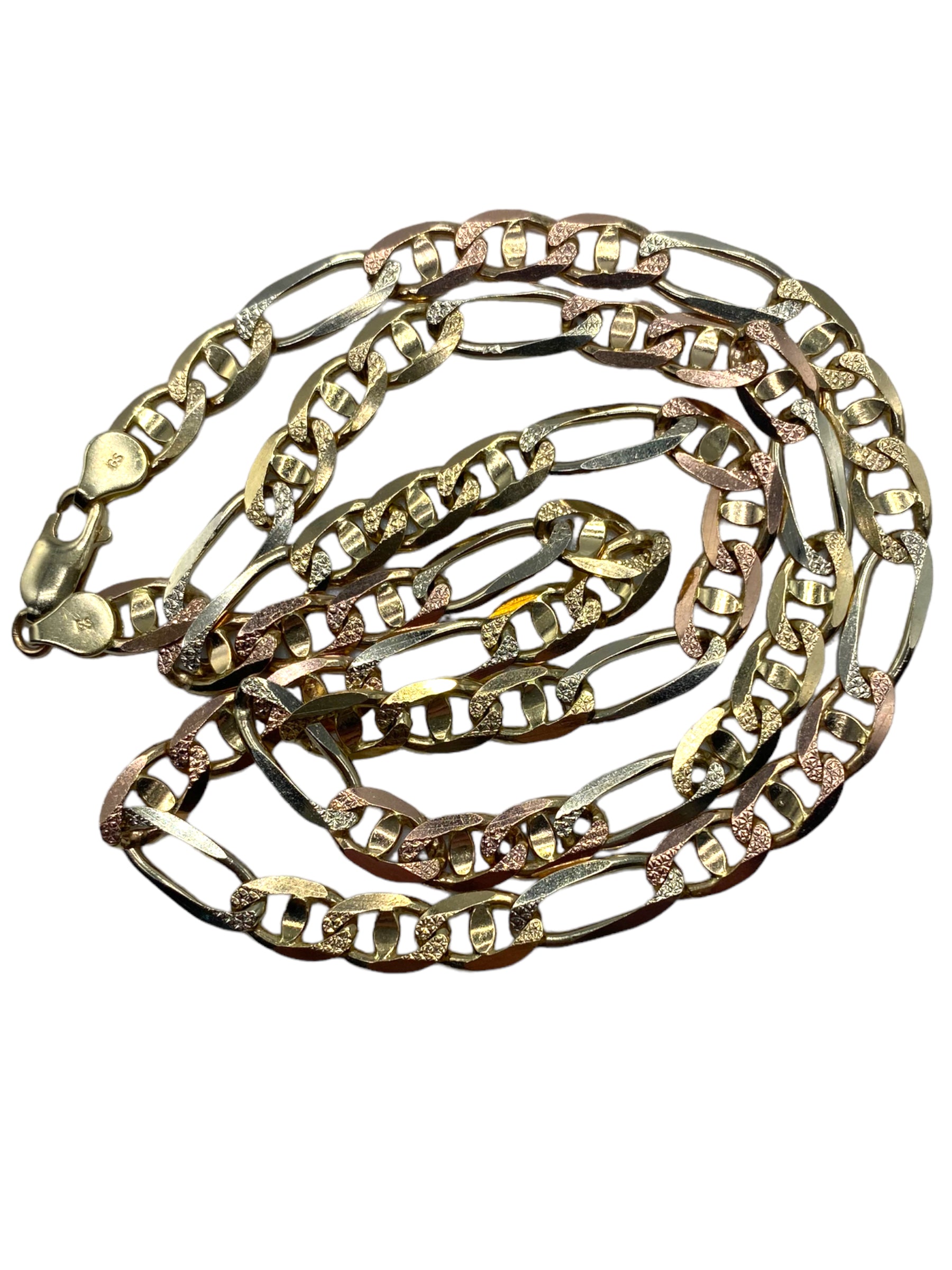 14k Two-tone Figaro Chain Necklace
