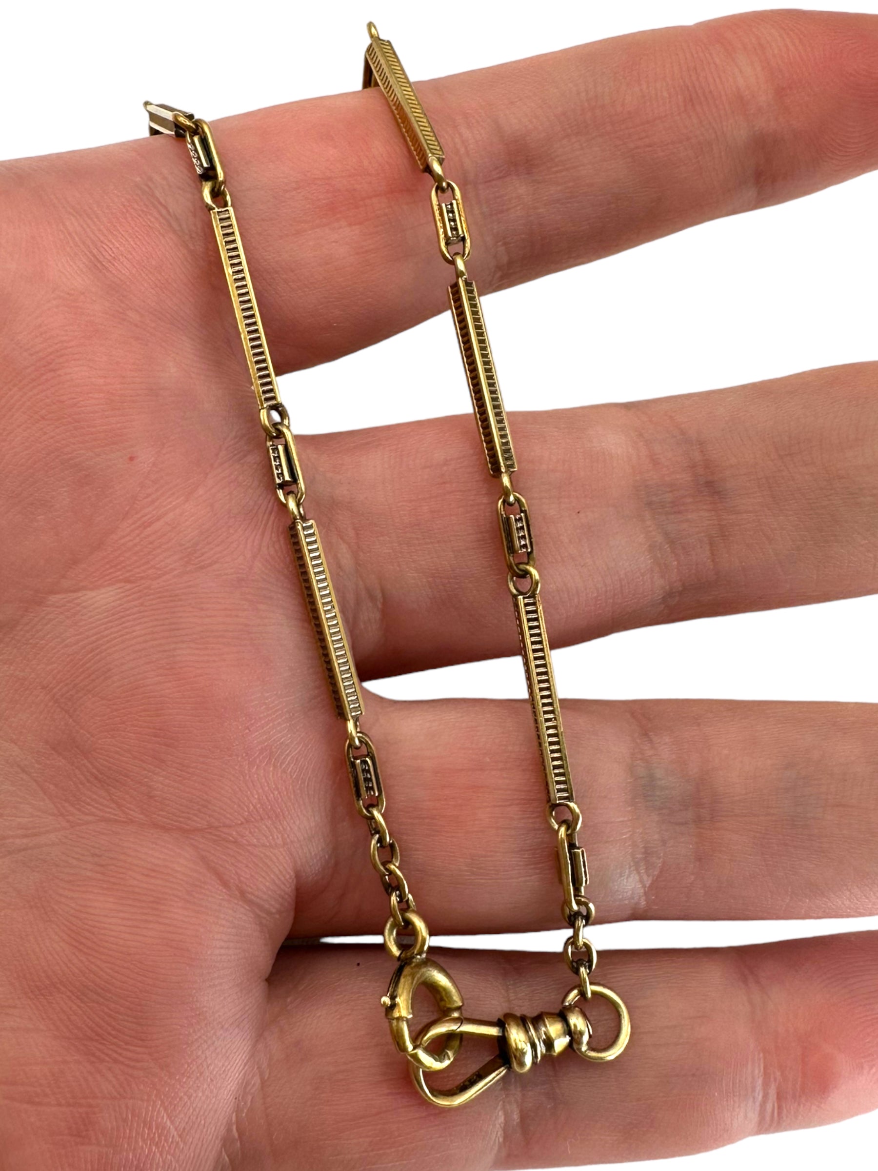 14k Bar Link Watch Chain