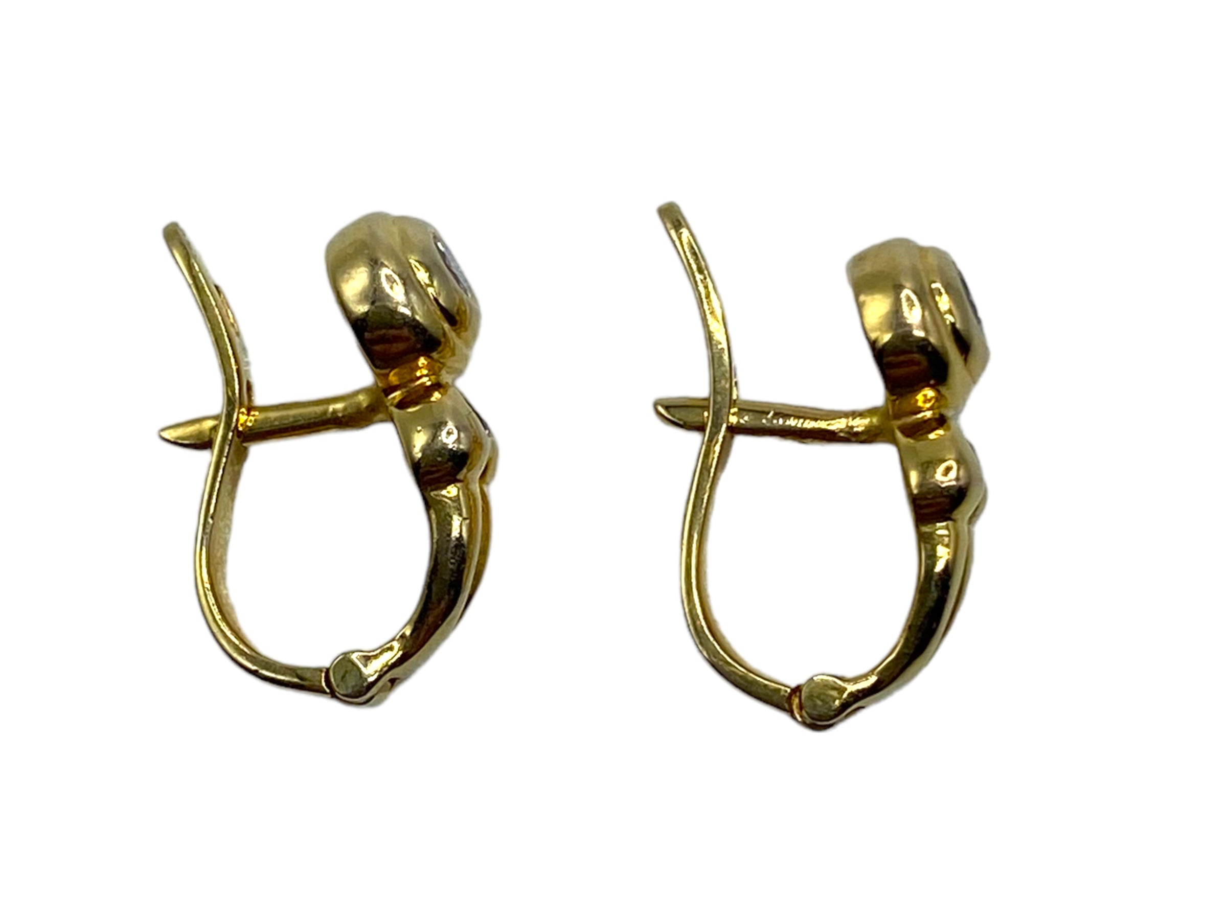 14k Diamond Leverback Earrings