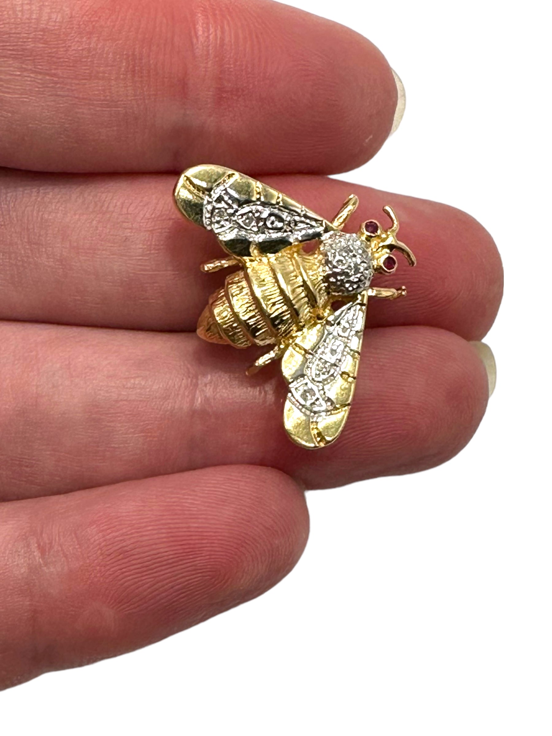 14k Diamond Large Bee Pin