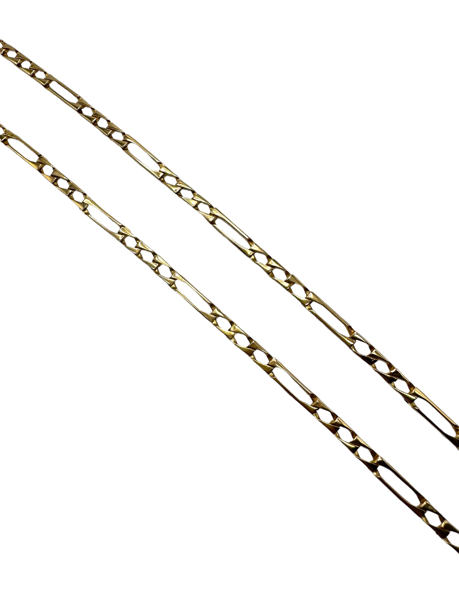 14k Squared Figaro Chain Necklace