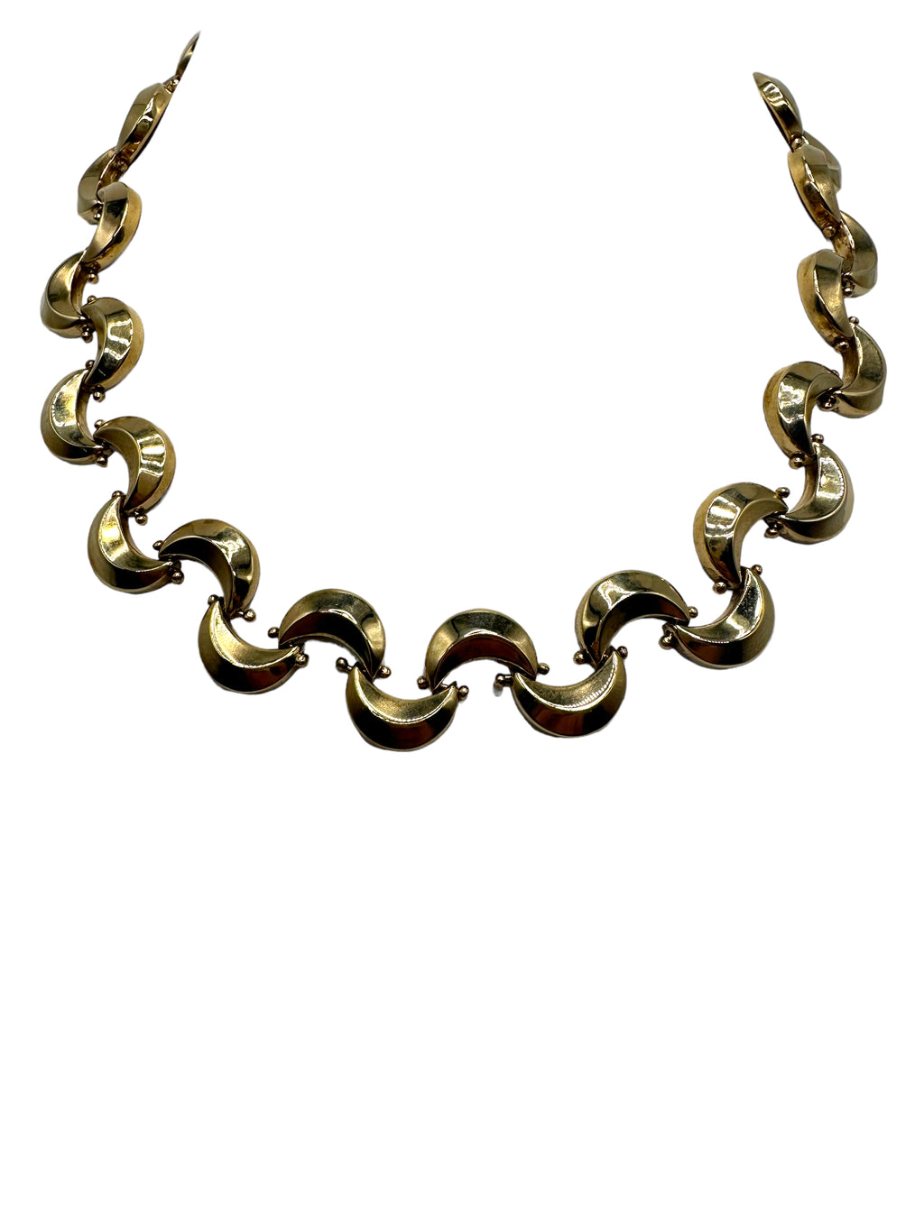 14k Crescent Link Necklace