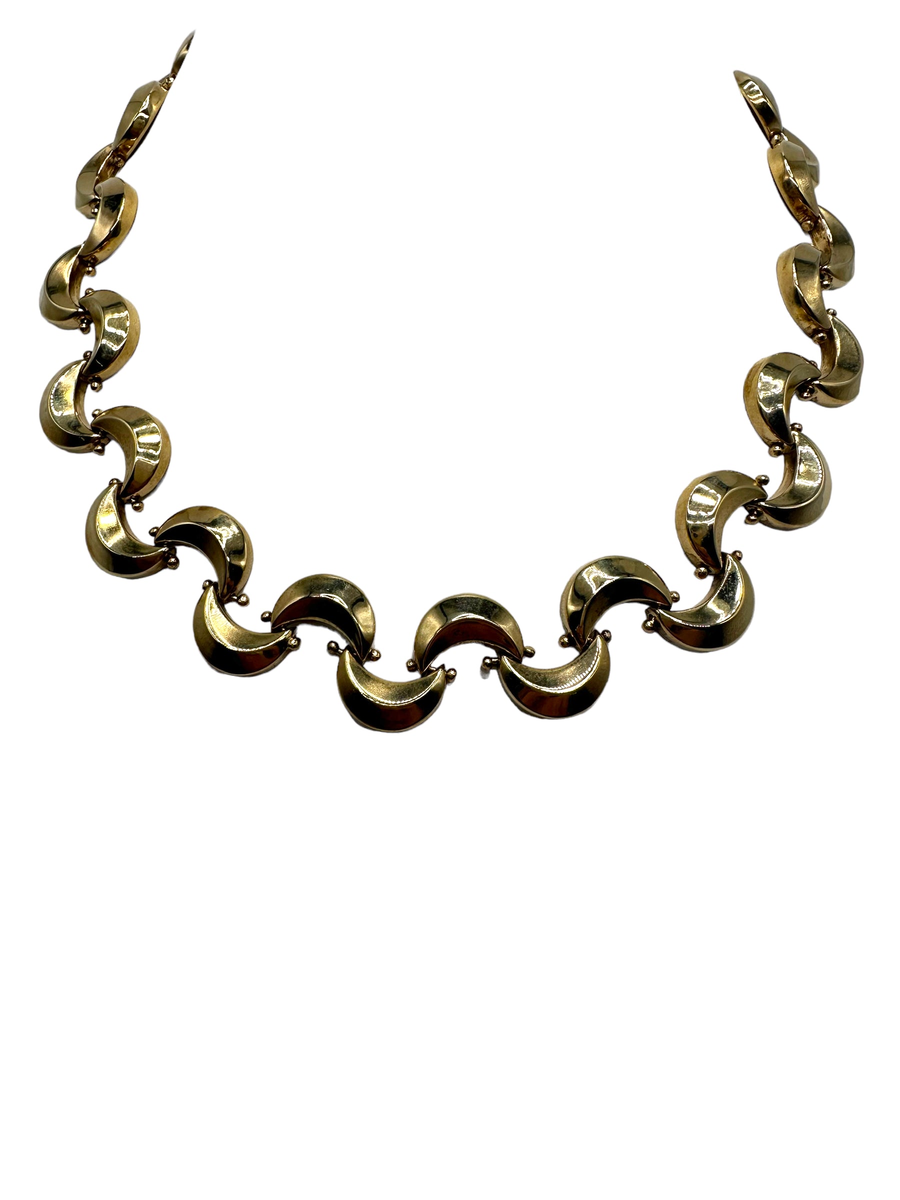 14k Crescent Link Necklace