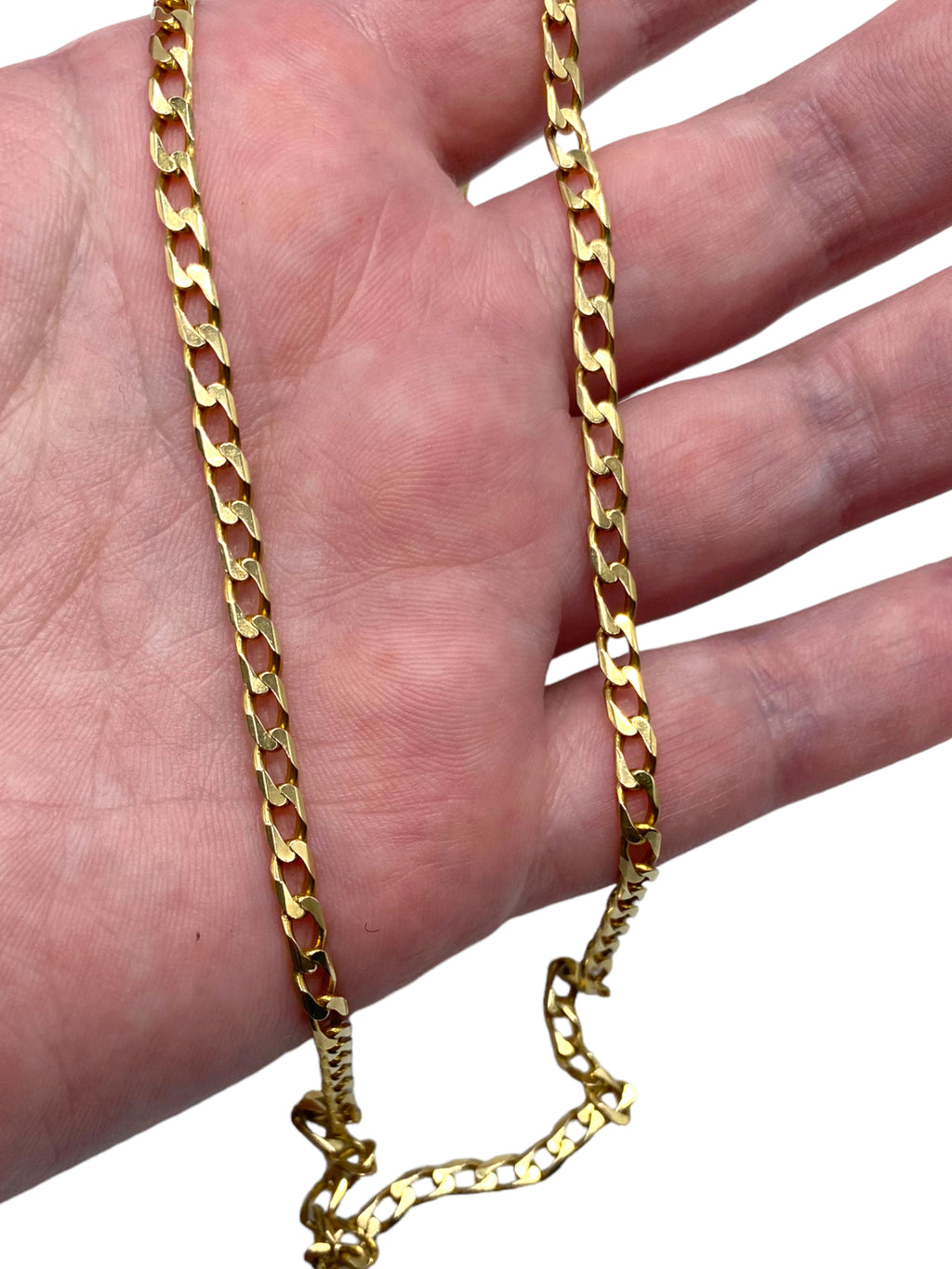 14k Flattened Squared Curb Chain Necklace