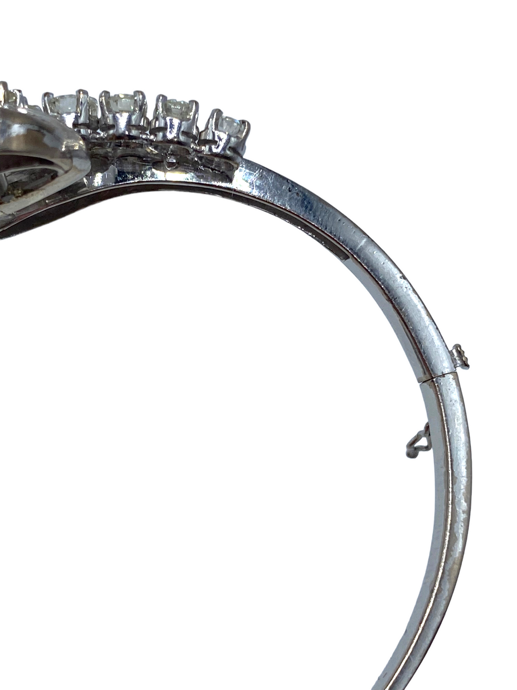 Silver Palladium Diamond Bangle Bracelet