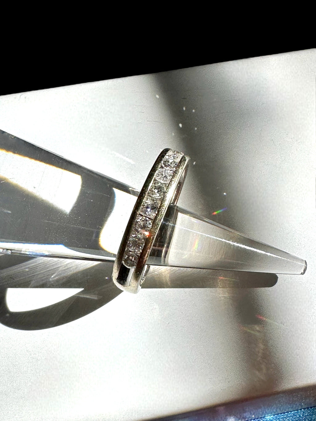 14k White Gold Diamond Stacker Band Ring