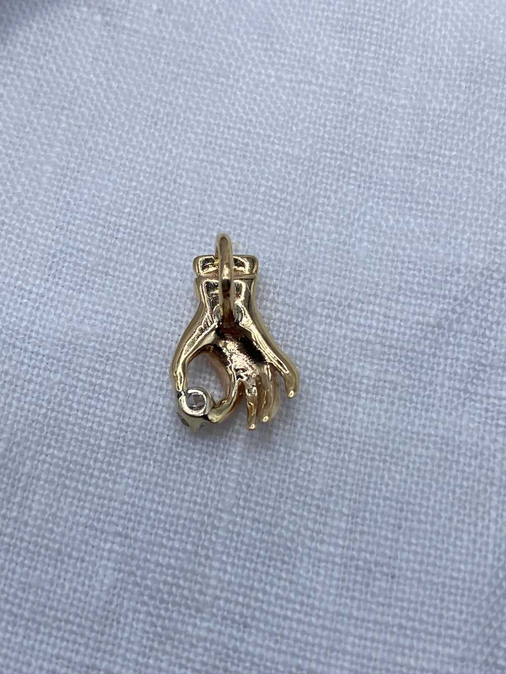14k Diamond Hand Pendant