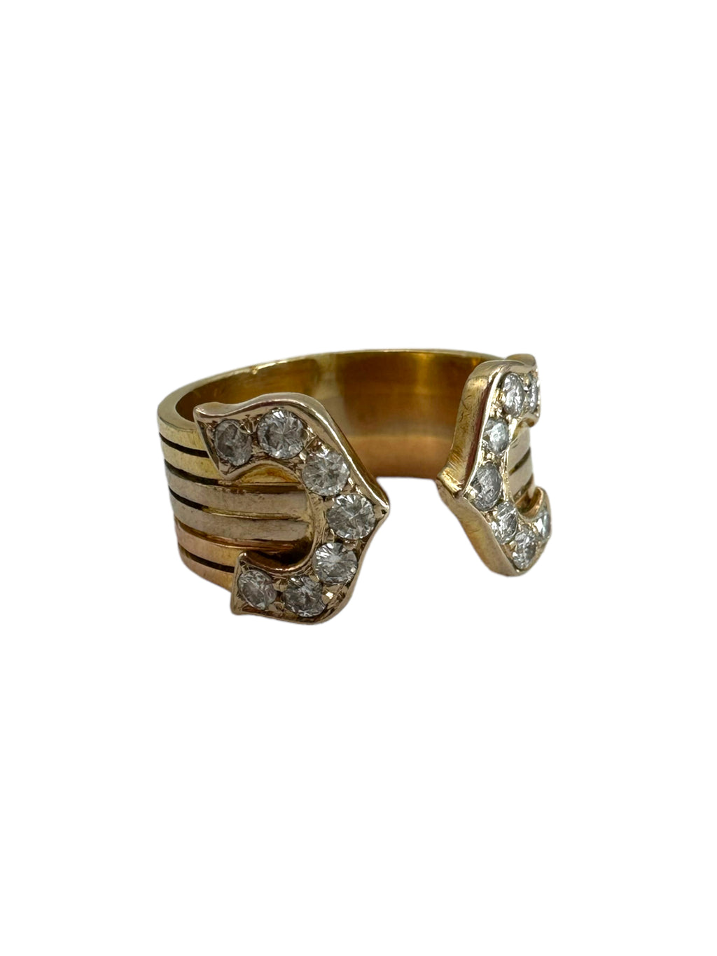 14k Tri-tone Diamond Ring