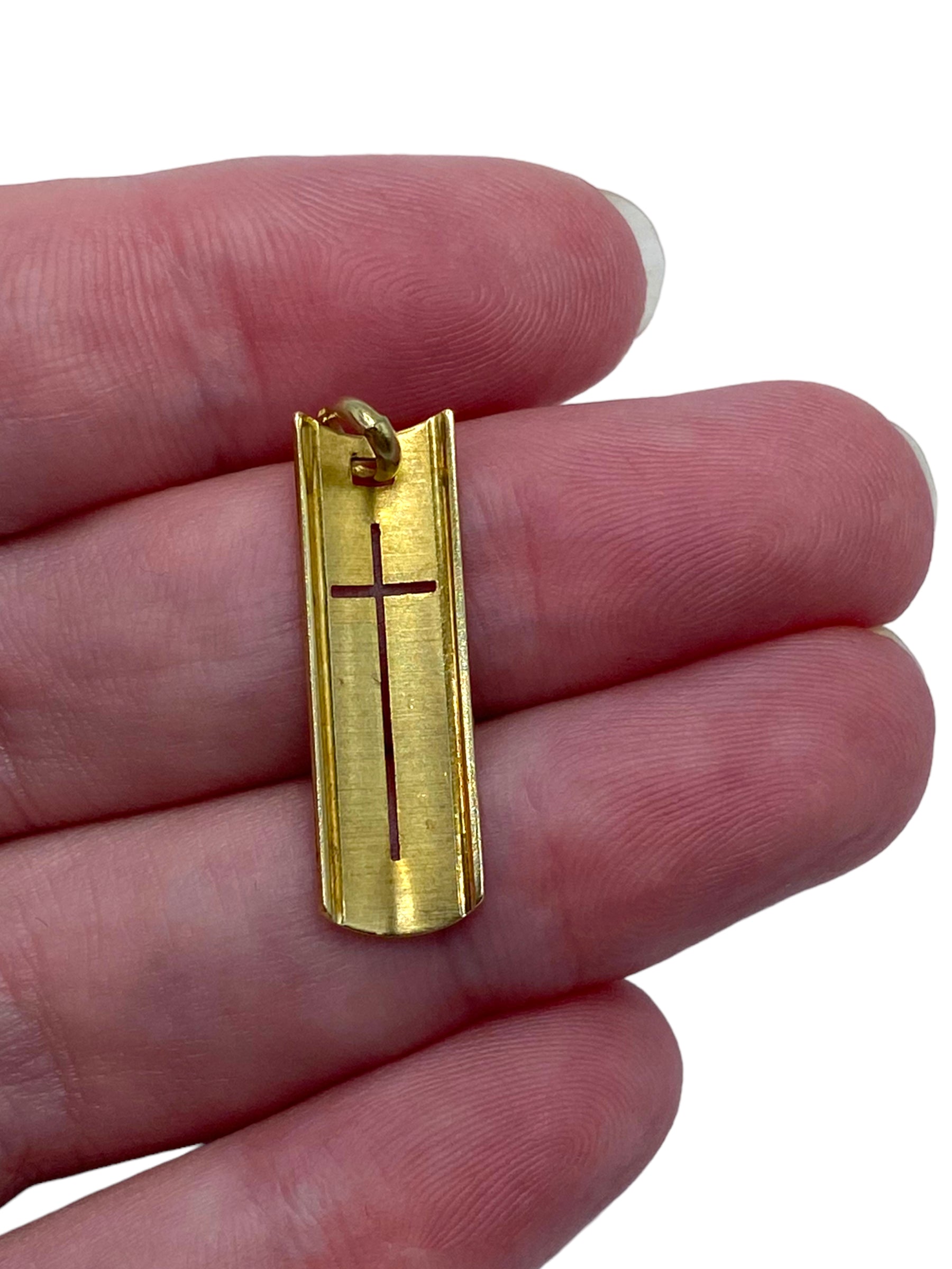 14k Cross Shield Pendant