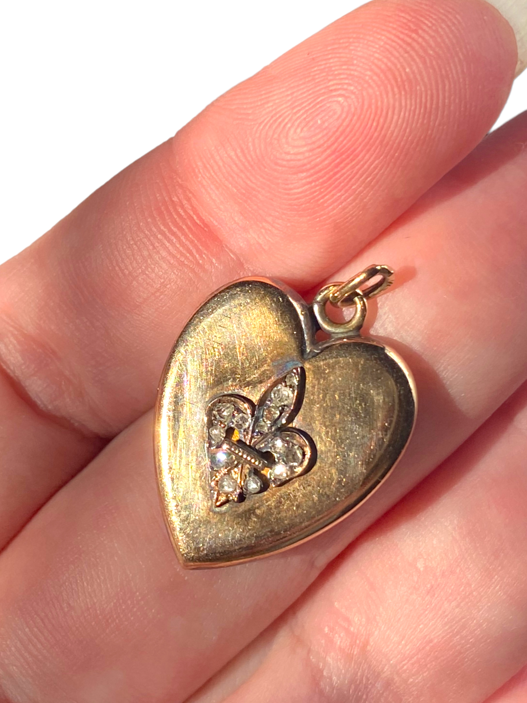 14k Victorian Diamond Heart Locket