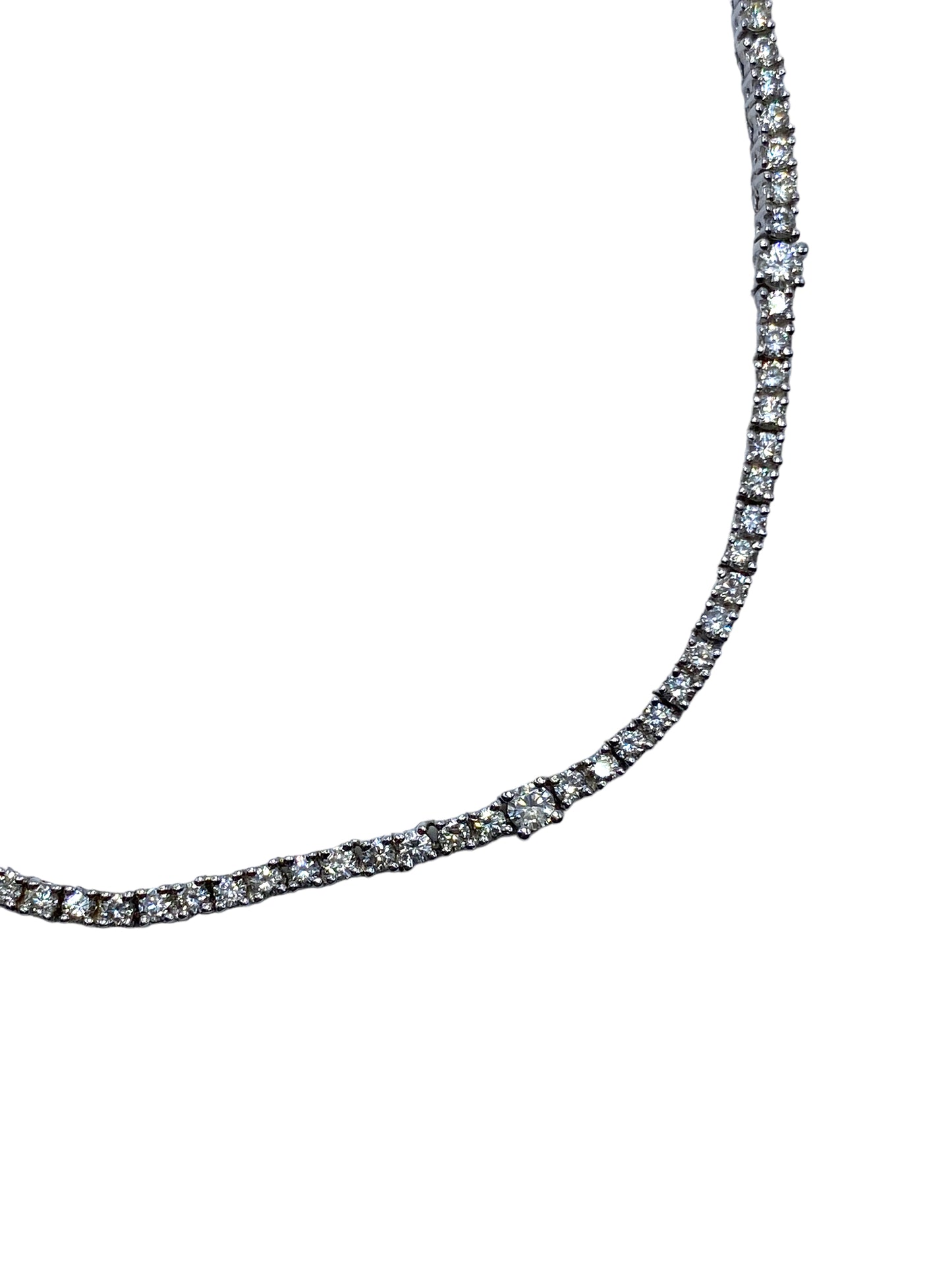 18k White Gold Diamond Tennis Necklace