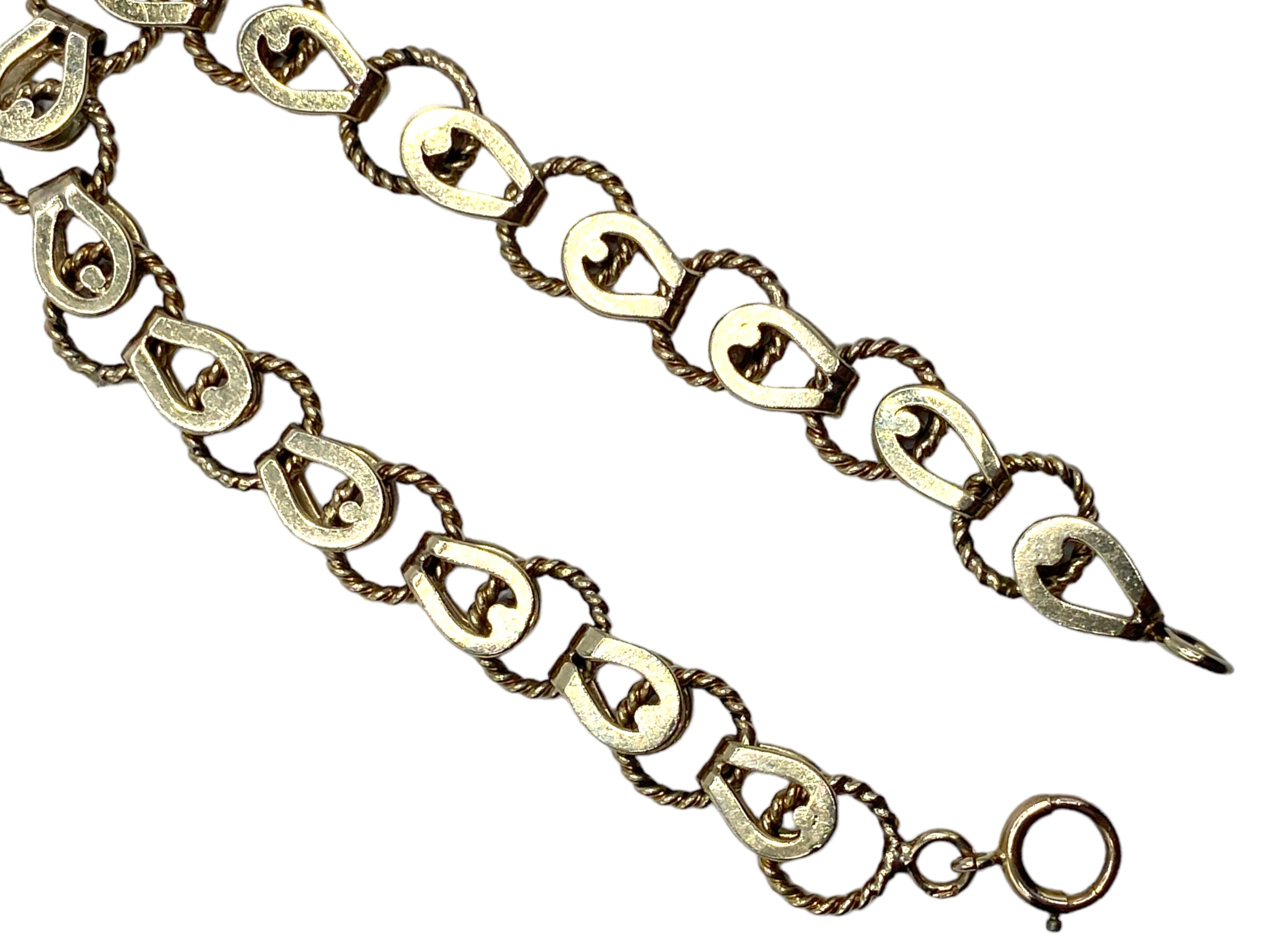 14k Horseshoe Link Charm Bracelet