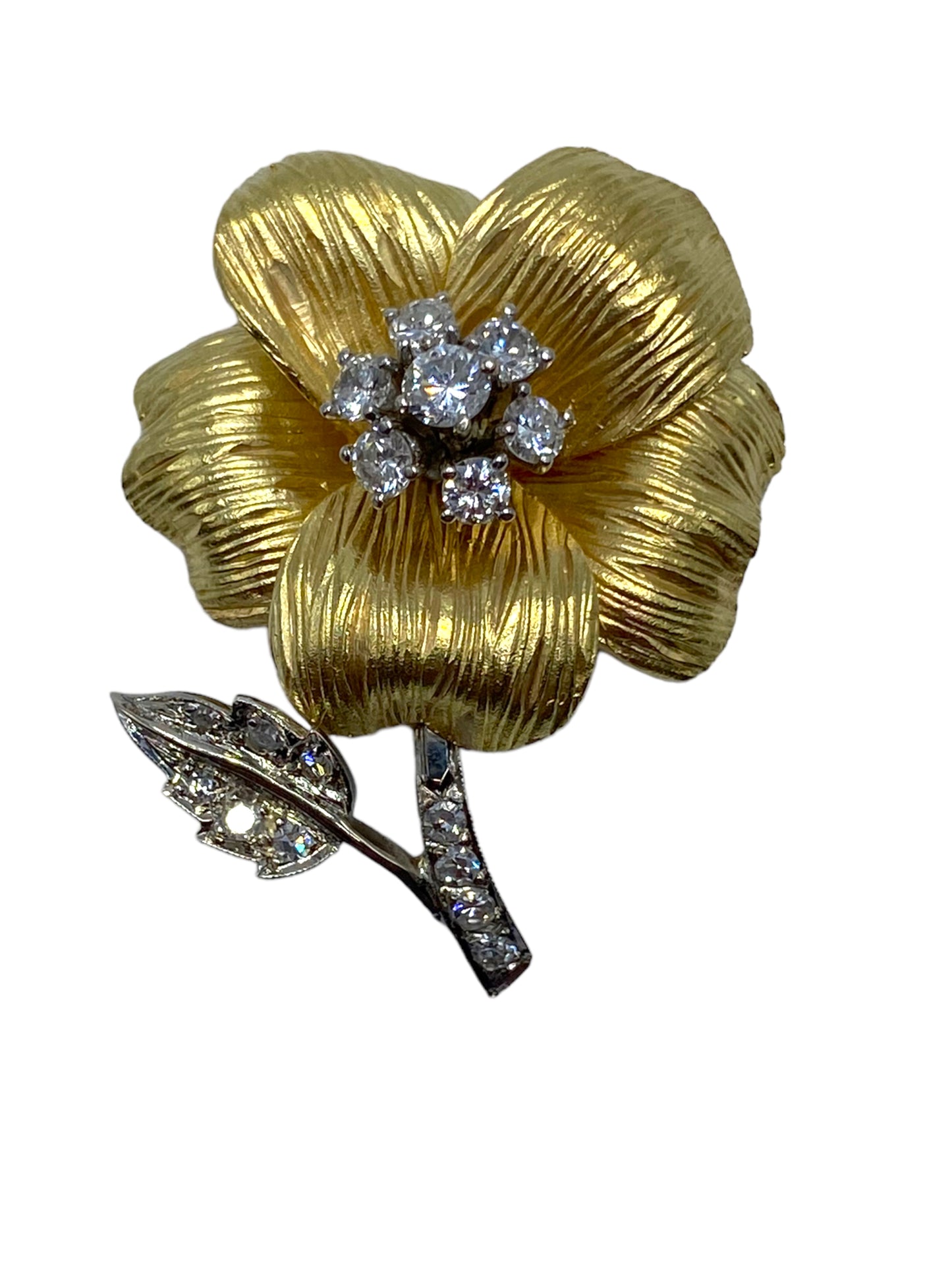 18k Hammerman Bros Flower Brooch