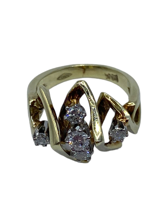 14k Craggy Diamond Ring
