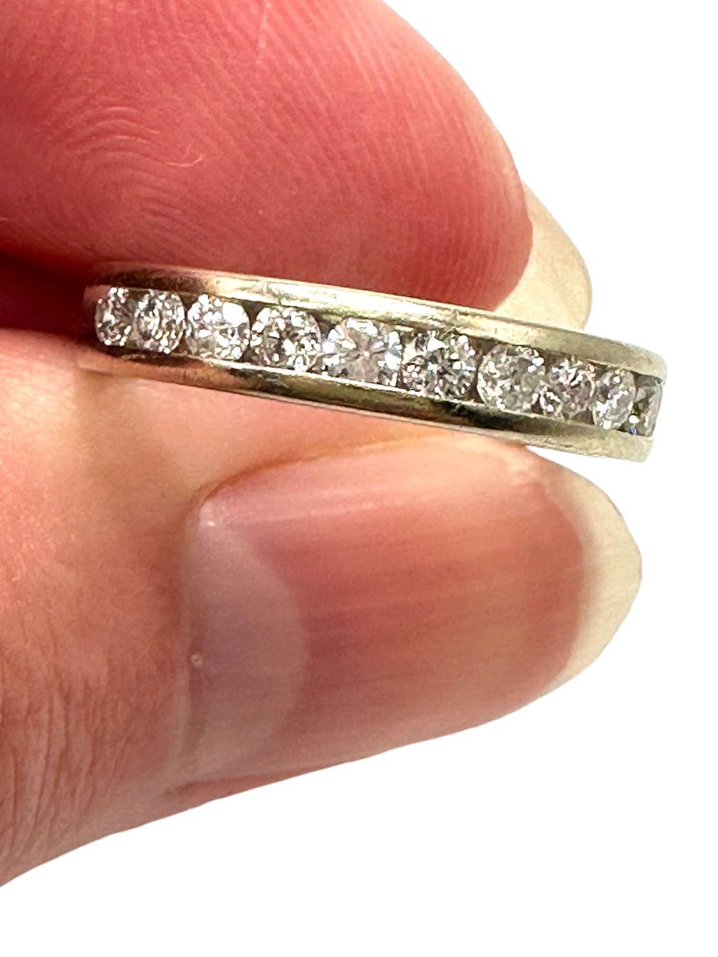 14k White Gold Diamond Stacker Band Ring