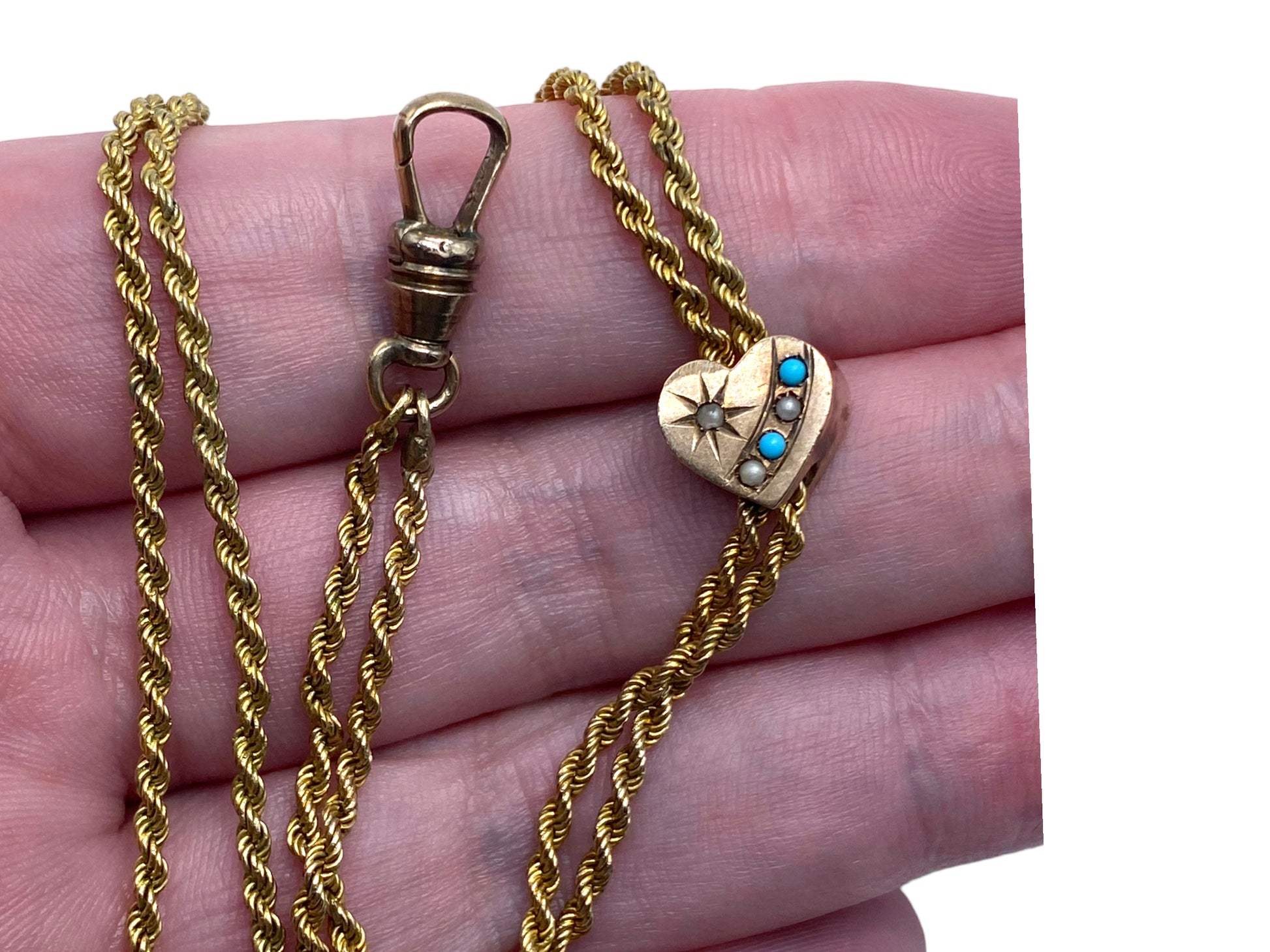 10k Heart Slide Watch Chain