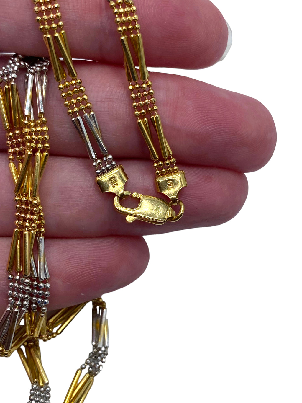 18k Dot and Dash Two-tone Necklace