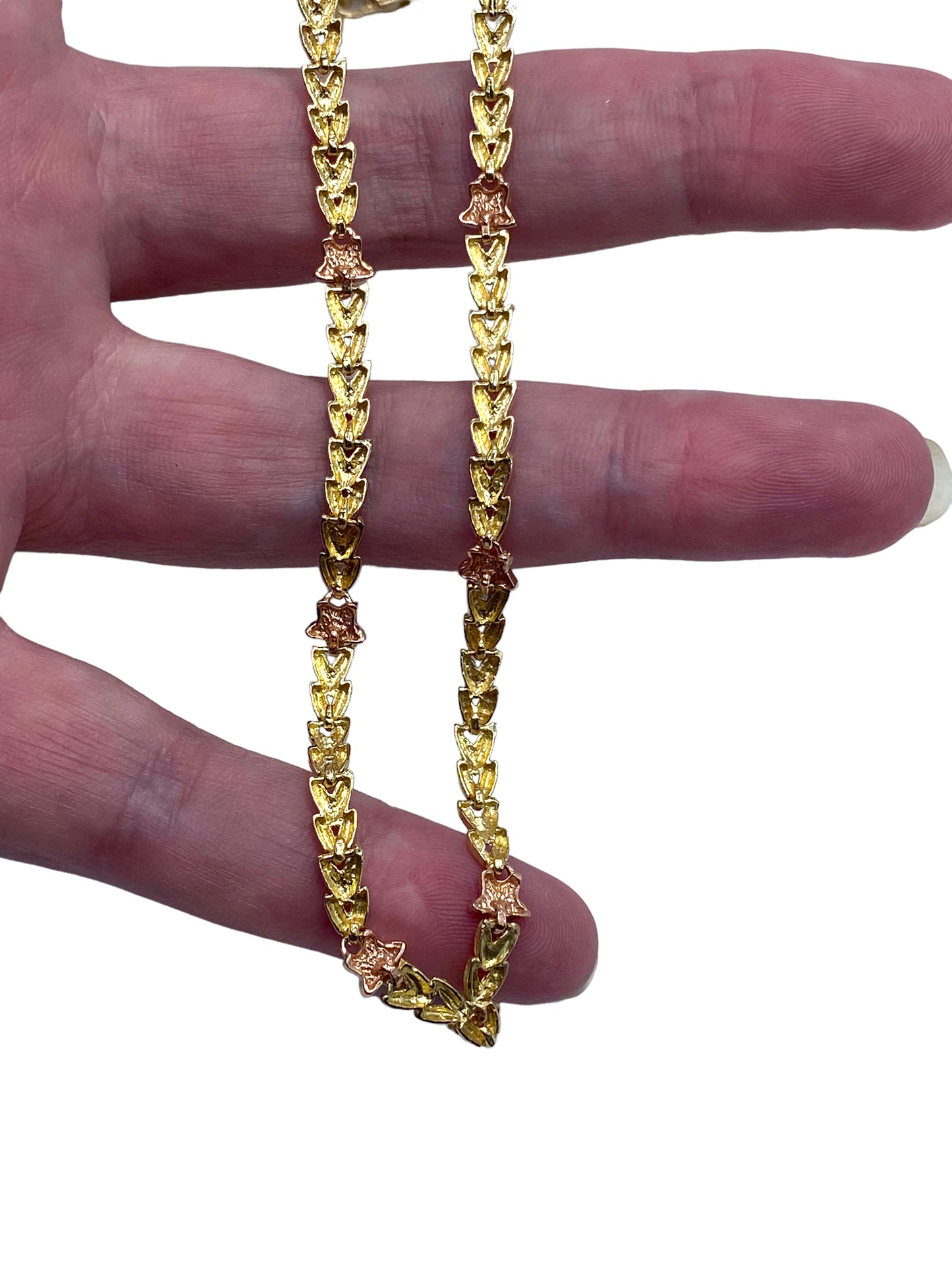 14k Two-Tone Flower Necklace