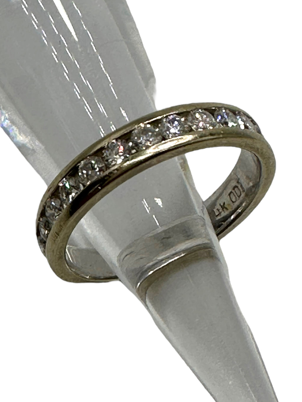 14k White Gold Diamond Stacker Band Ring