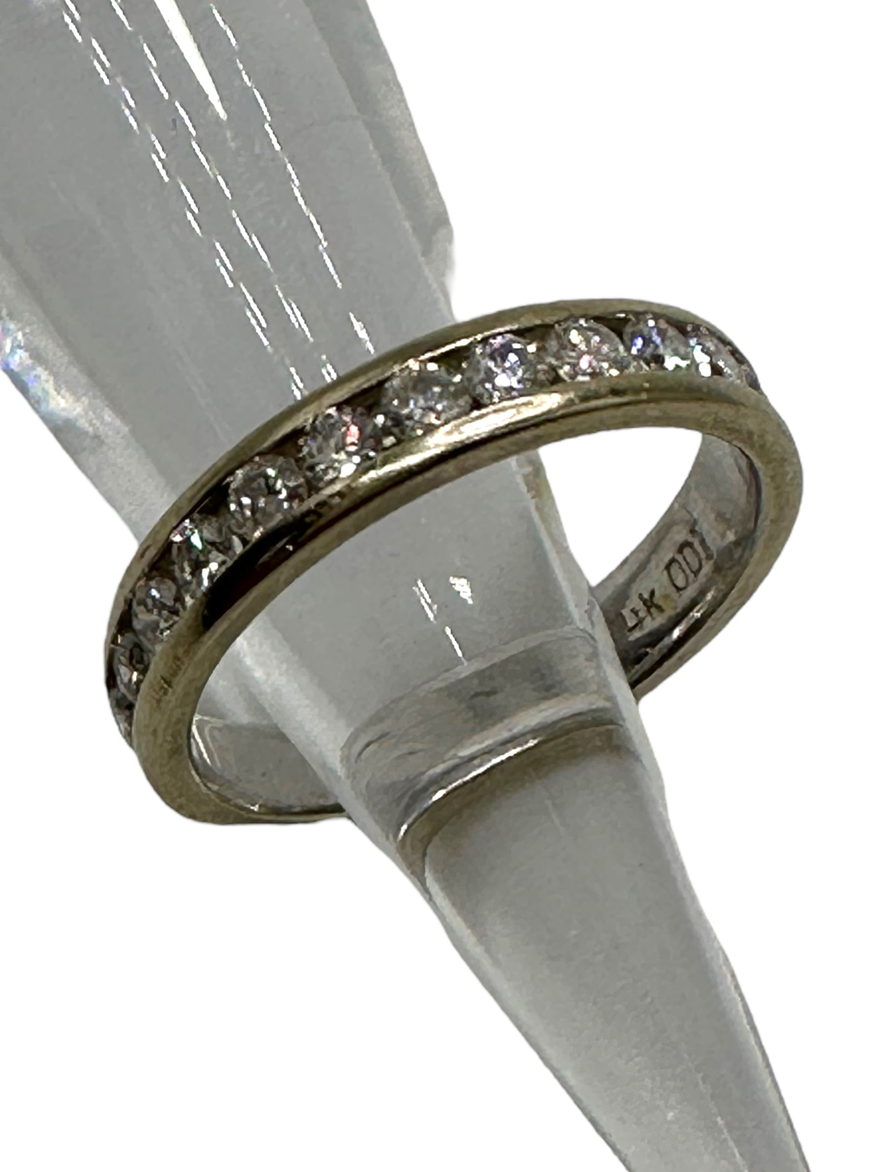 14k White Gold Diamond Stacker Band Ring