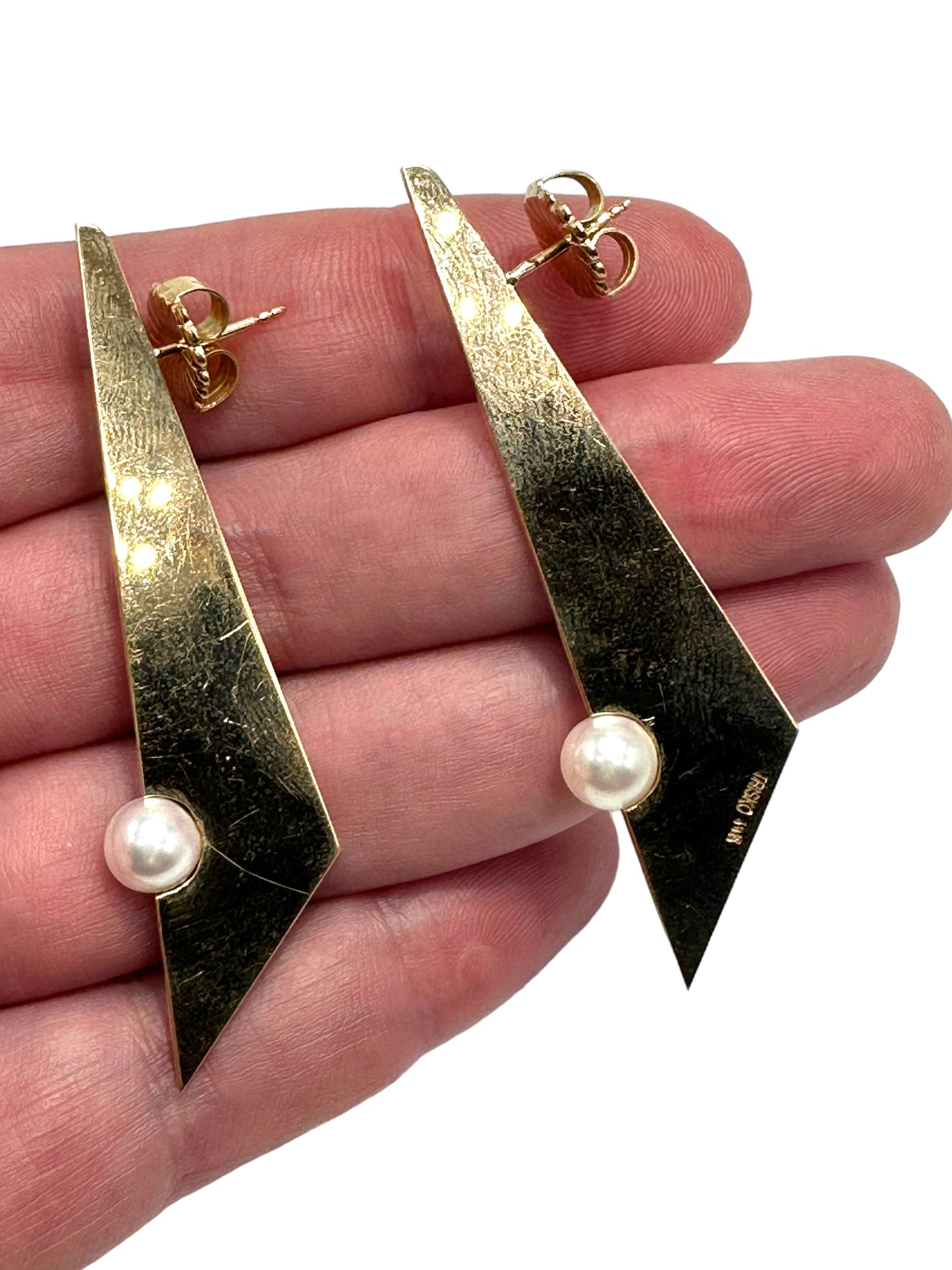14k Robert Trisko Pearl Earrings