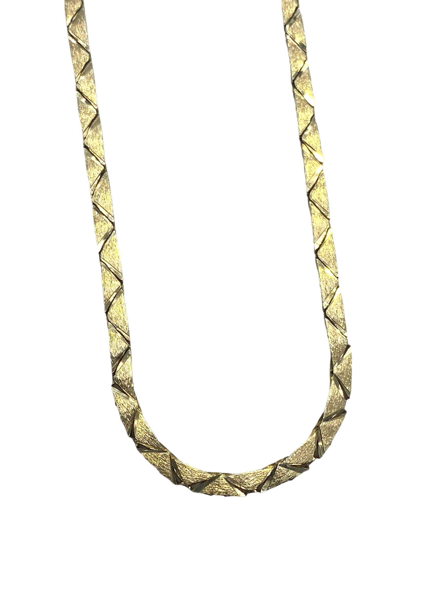 14k Flat Triangle Link Necklace